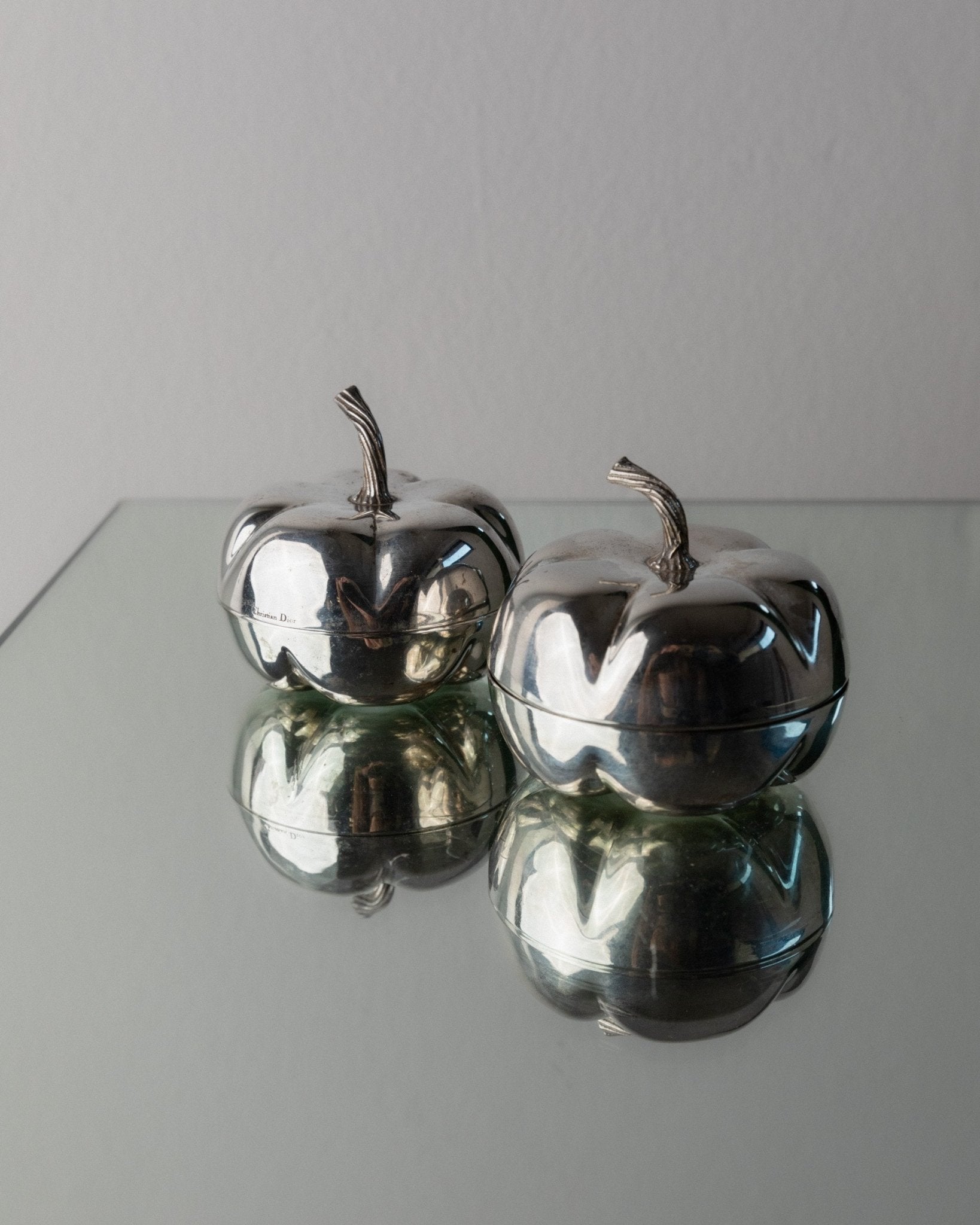 Silver-plated vintage Christian Dior Pumpkin set - lighter and