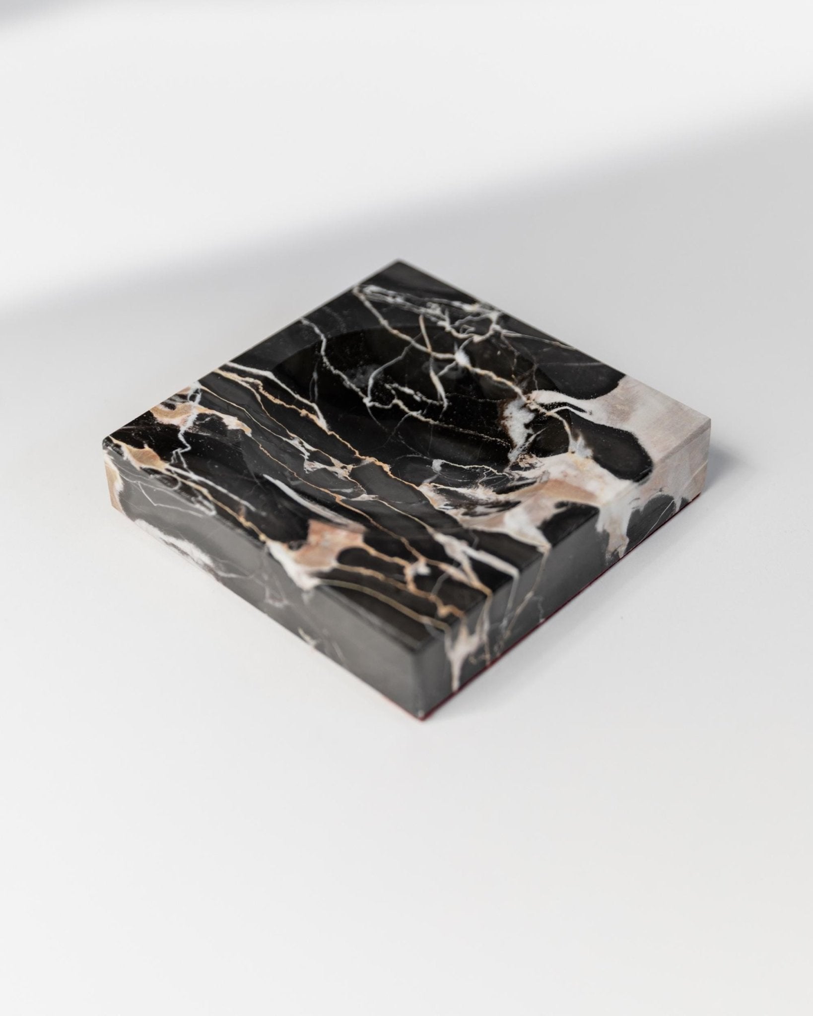 Vintage Marble Ashtray - Black, beige and white Marbled - timeless