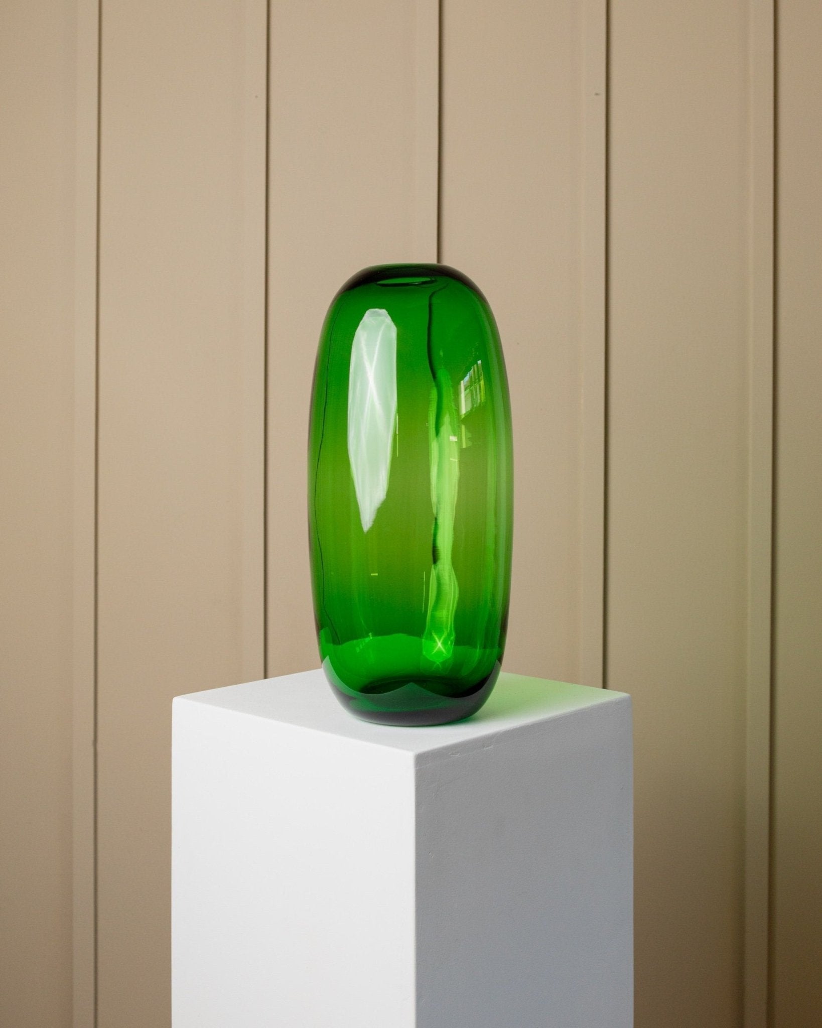 XXL Vintage Vase - green glass - Stockholm Series 1990s - Maria Vinka for Ikea