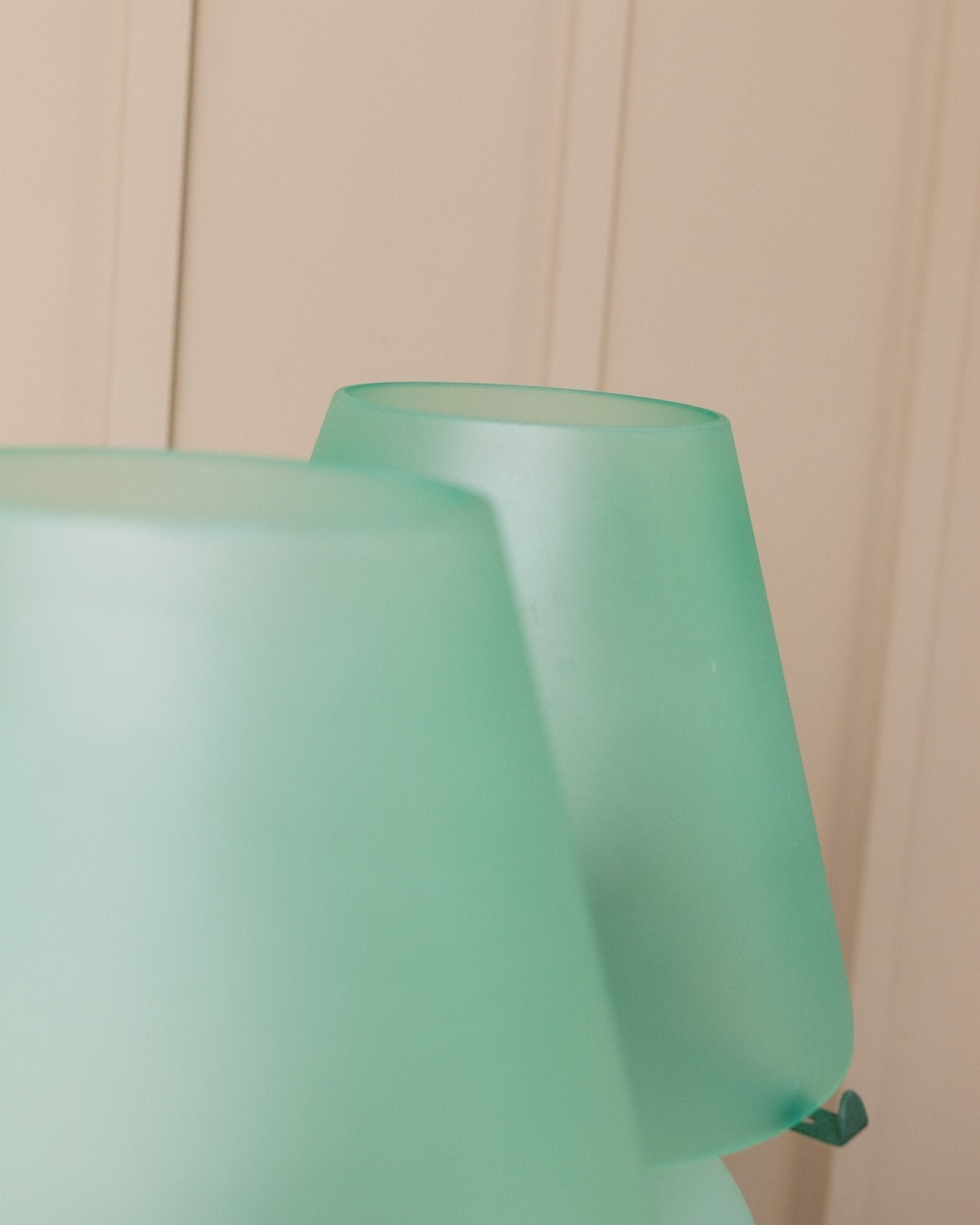 1 of 2 Mushroom table lamps in mint and green Murano glass - Italy Mid Century 1980s - Bottega Jacobs