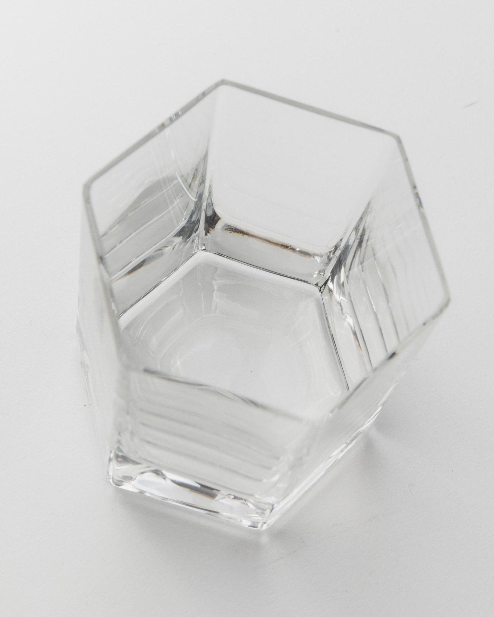 12 Vintage Hexagonal Drinking Glasses by Europa Cristalleria - for Wine, Longdrinks or Water - Design Italy 1980s - Tableware, Gift Idea_Bottega Jacobs