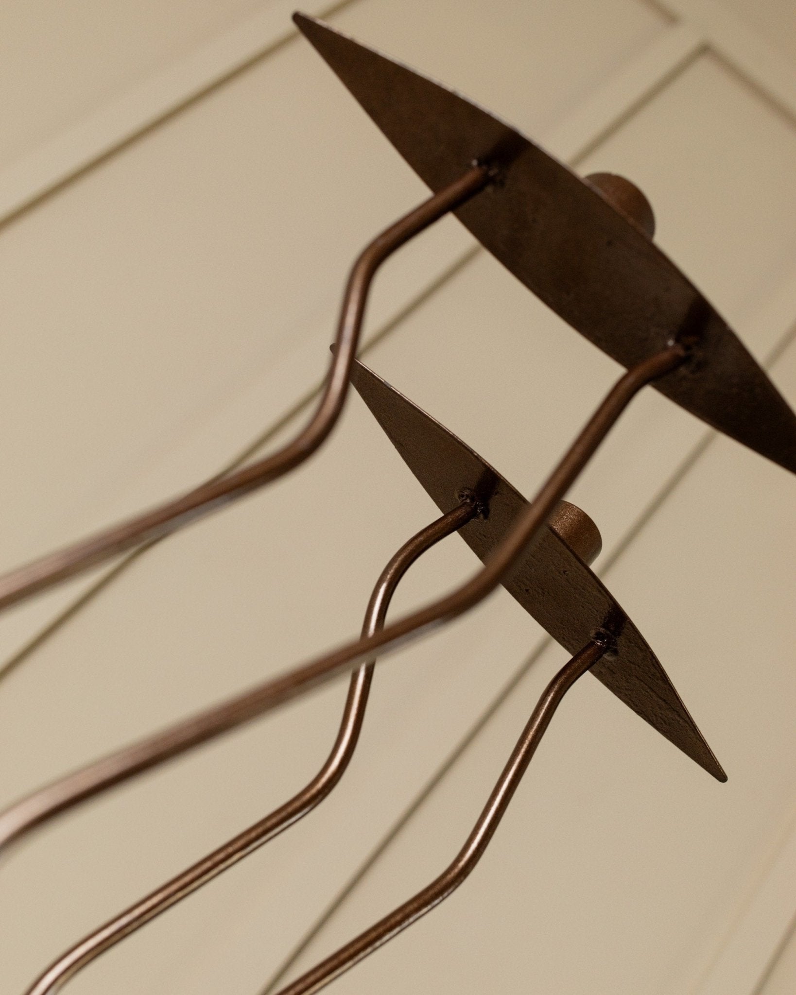 2 of 4 metal candlesticks - zigzag shape 90s look - postmodern memphis style - Italy 1990s - Bottega Jacobs
