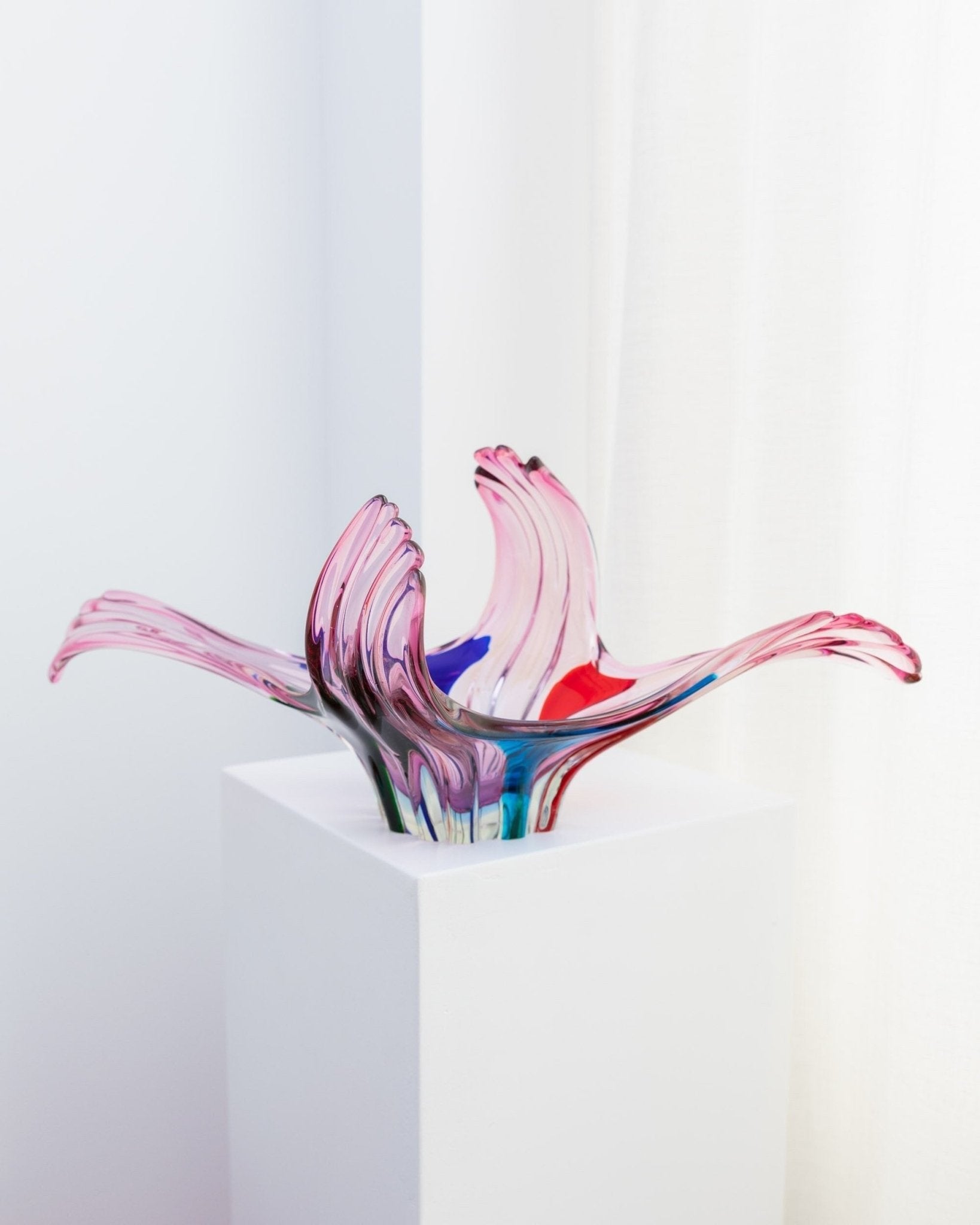 23" Murano Bowl - Mid Century Design - Sommerso Pop Art - 1970s - Bottega Jacobs