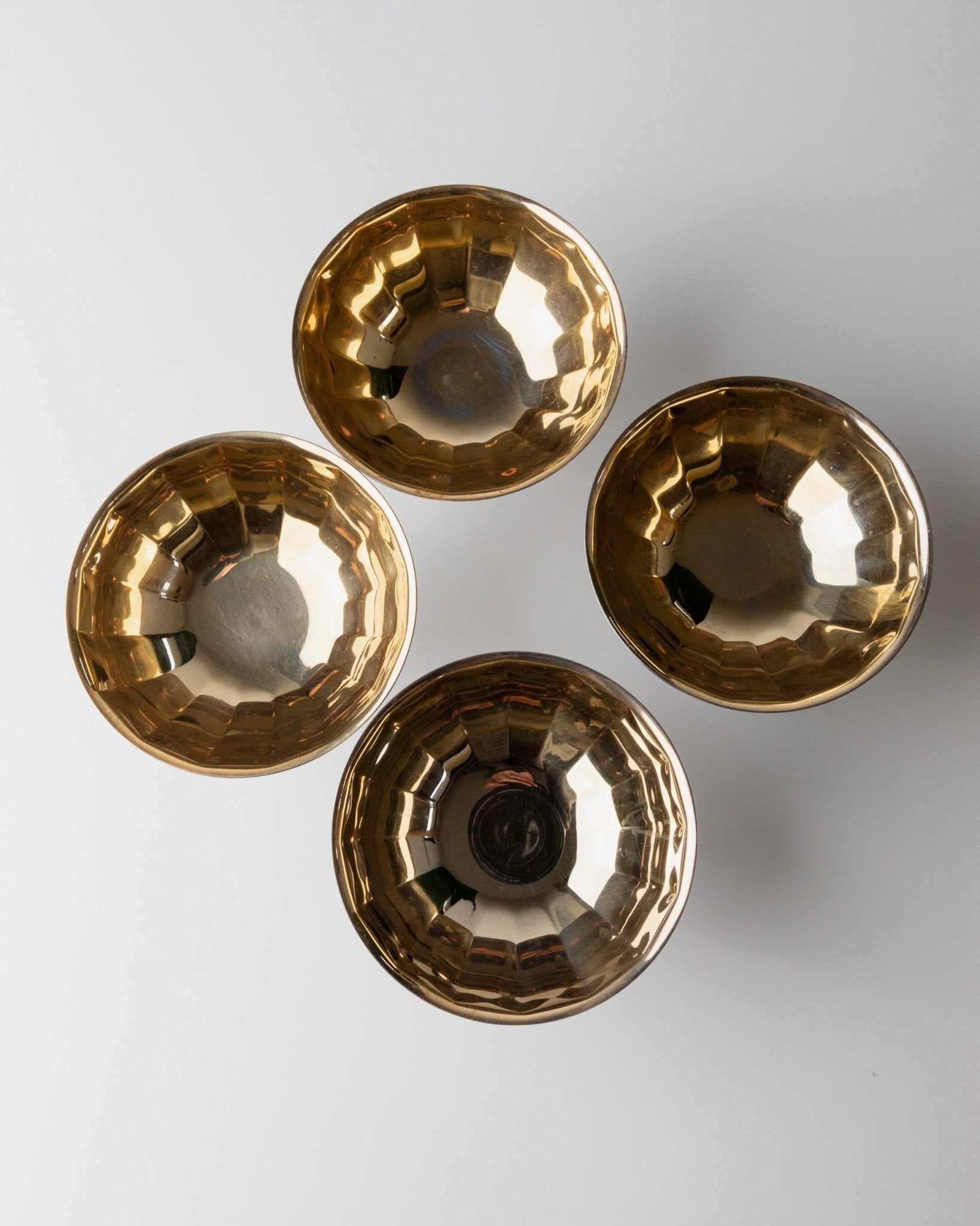 4 vintage champagne bowls silver - plated and gold - plated - timeless mid - century design Italy 1970s - ice cream cups, dessert bowls, gift - Bottega Jacobs