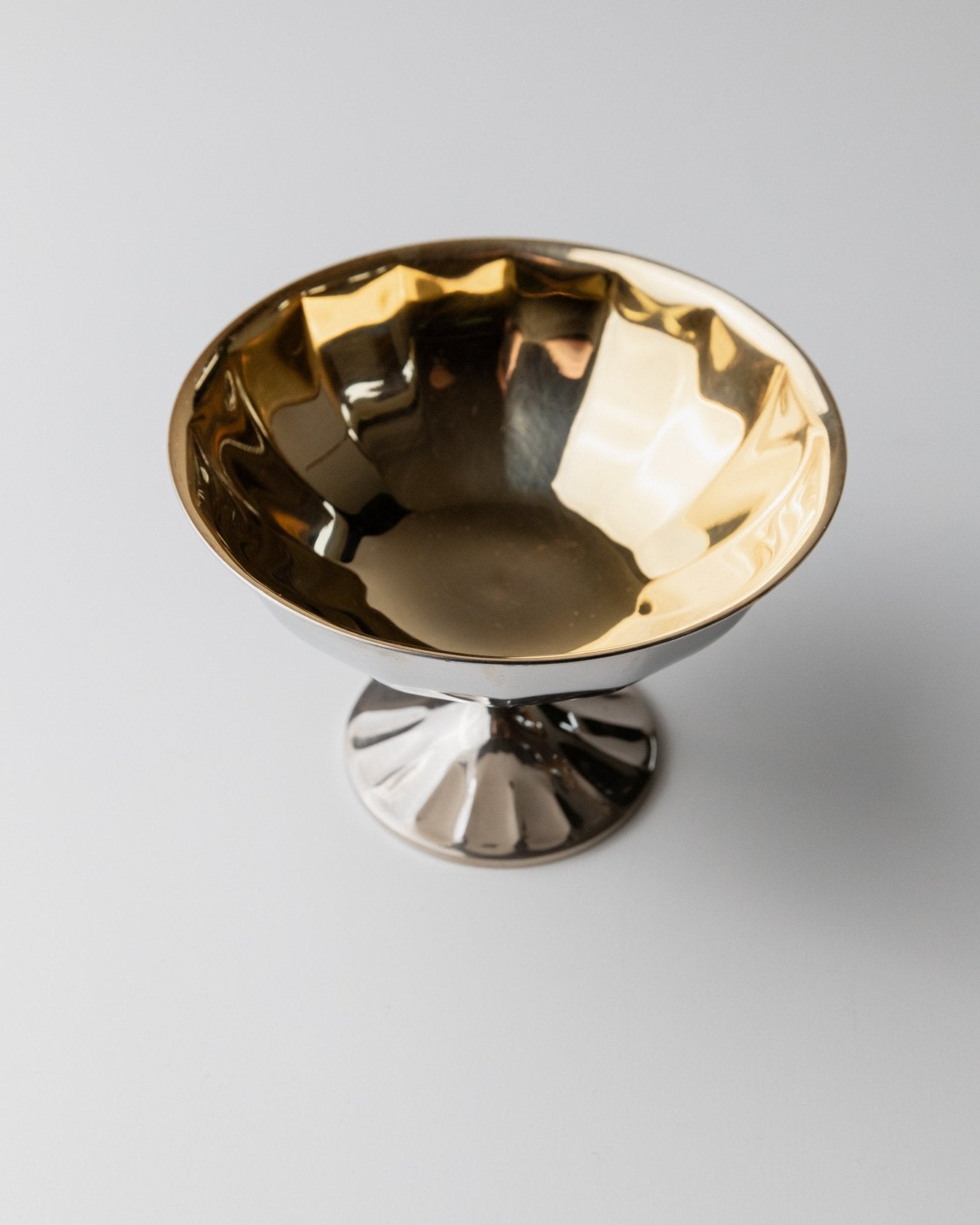 4 vintage champagne bowls silver - plated and gold - plated - timeless mid - century design Italy 1970s - ice cream cups, dessert bowls, gift - Bottega Jacobs
