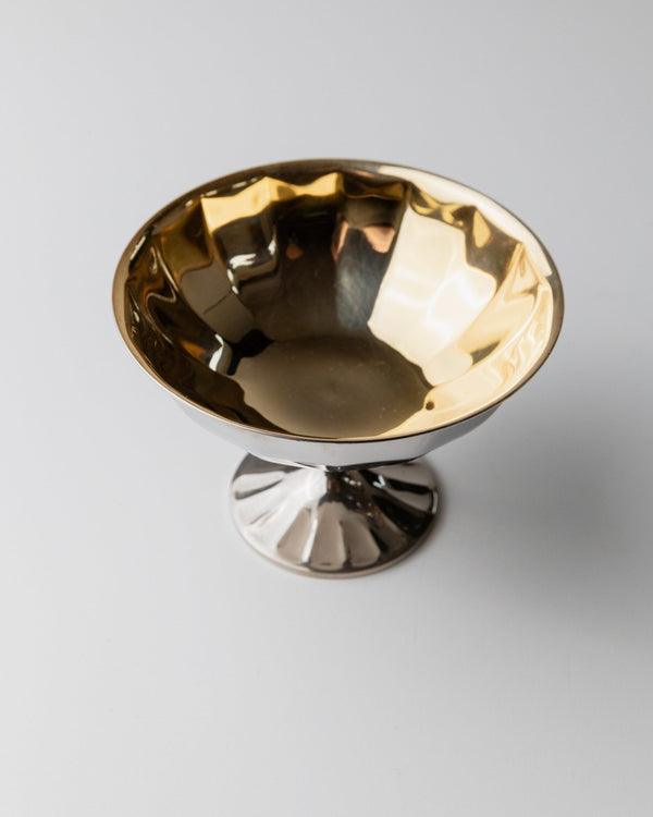 4 vintage champagne bowls silver - plated and gold - plated - timeless mid - century design Italy 1970s - ice cream cups, dessert bowls, gift - Bottega Jacobs