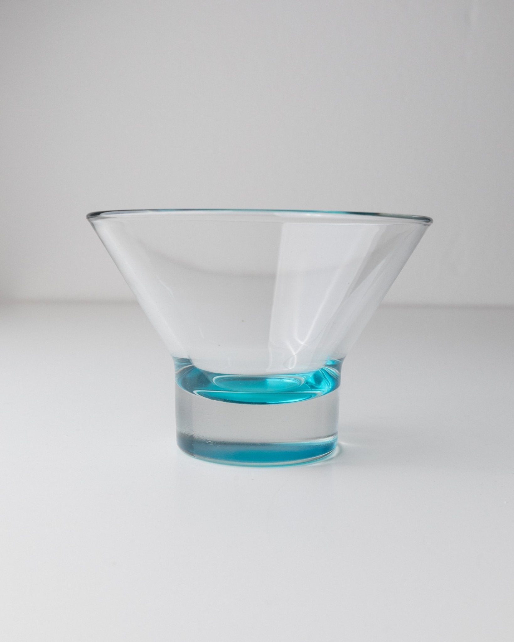 5 vintage Murano glass drinking glasses - turquoise bowls - pop art design Italy 80s - retro cocktail glasses, dessert bowls, elegant gift idea - Bottega Jacobs