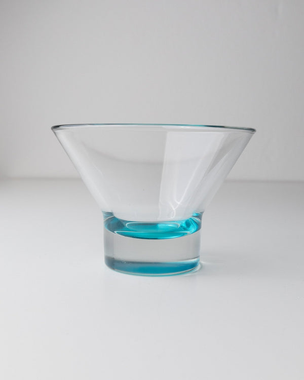 5 vintage Murano glass drinking glasses - turquoise bowls - pop art design Italy 80s - retro cocktail glasses, dessert bowls, elegant gift idea - Bottega Jacobs