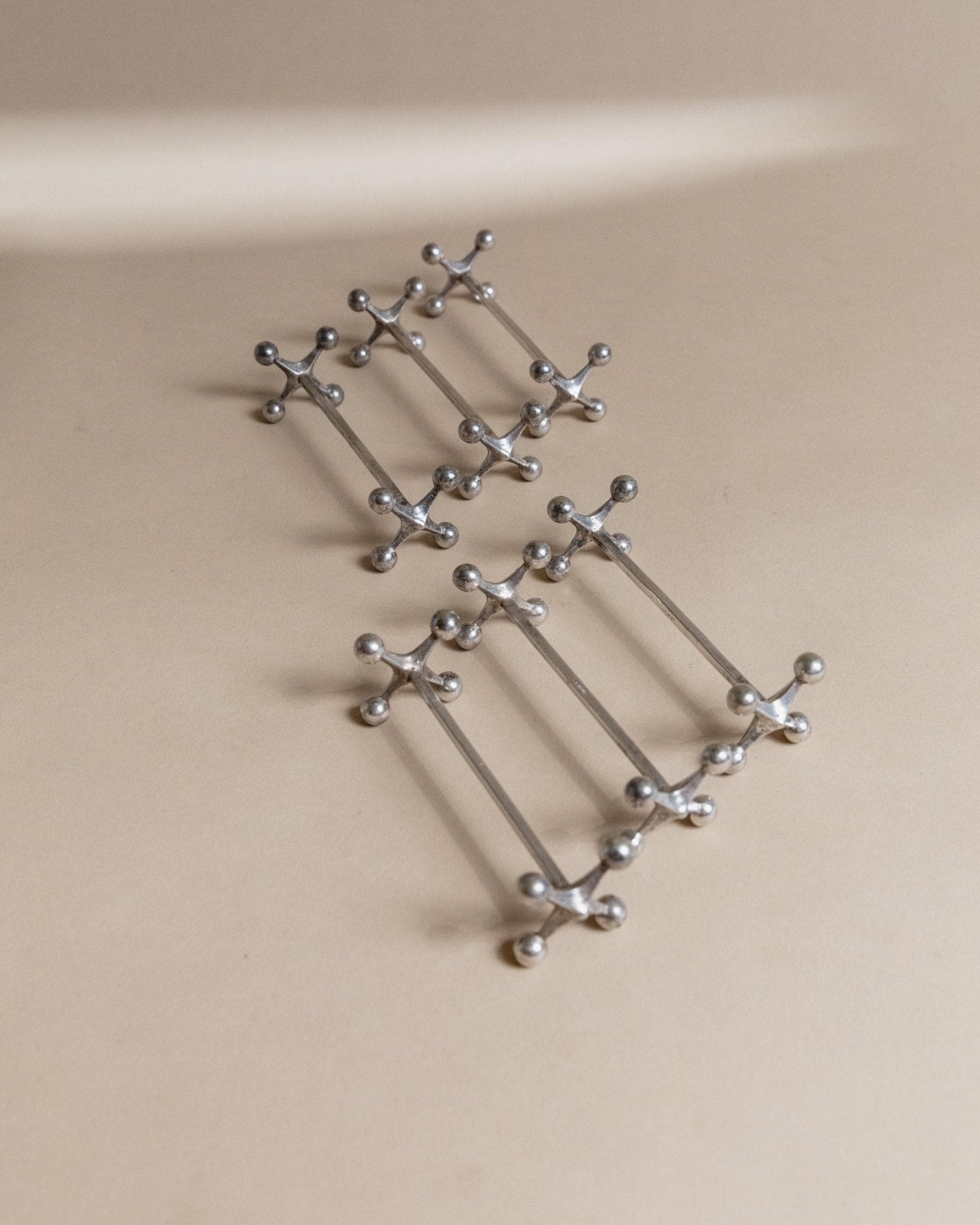6 Vintage Knife Rests - Timeless Design, Silver - Plated - Elegant Design by Berndorf Germany 1880s - Noble Table Decor, Gift Idea_Bottega Jacobs