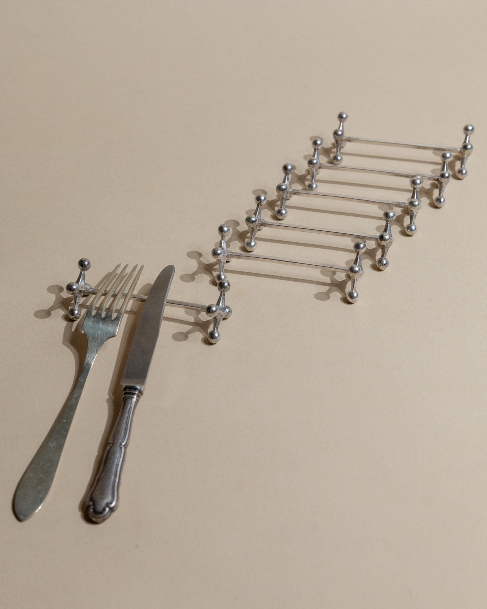 6 Vintage Knife Rests - Timeless Design, Silver - Plated - Elegant Design by Berndorf Germany 1880s - Noble Table Decor, Gift Idea_Bottega Jacobs
