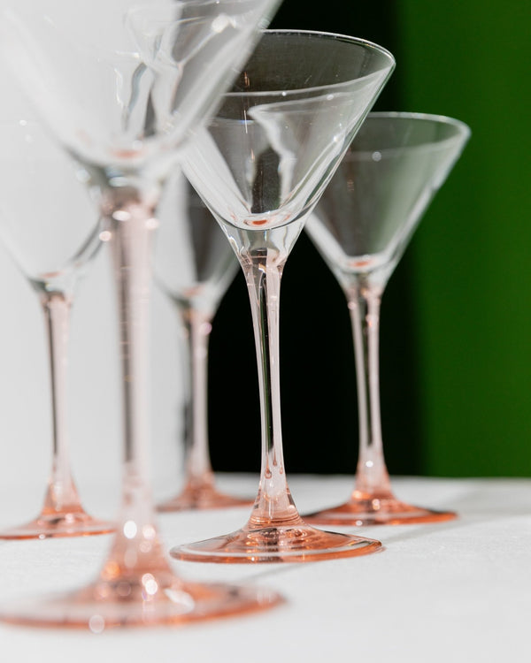 6 Vintage Martini Glasses - Pink Luminarc Champagne Bowls - France 1980s - Cocktail Glass Set, Memphis Style, Colourful Glassware, Gift Idea - Bottega Jacobs