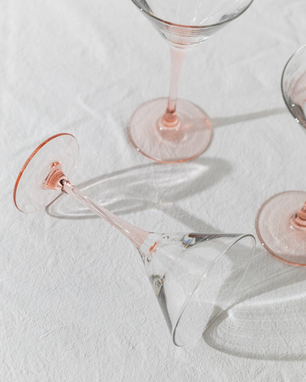 6 Vintage Martini Glasses - Pink Luminarc Champagne Bowls - France 1980s - Cocktail Glass Set, Memphis Style, Colourful Glassware, Gift Idea - Bottega Jacobs