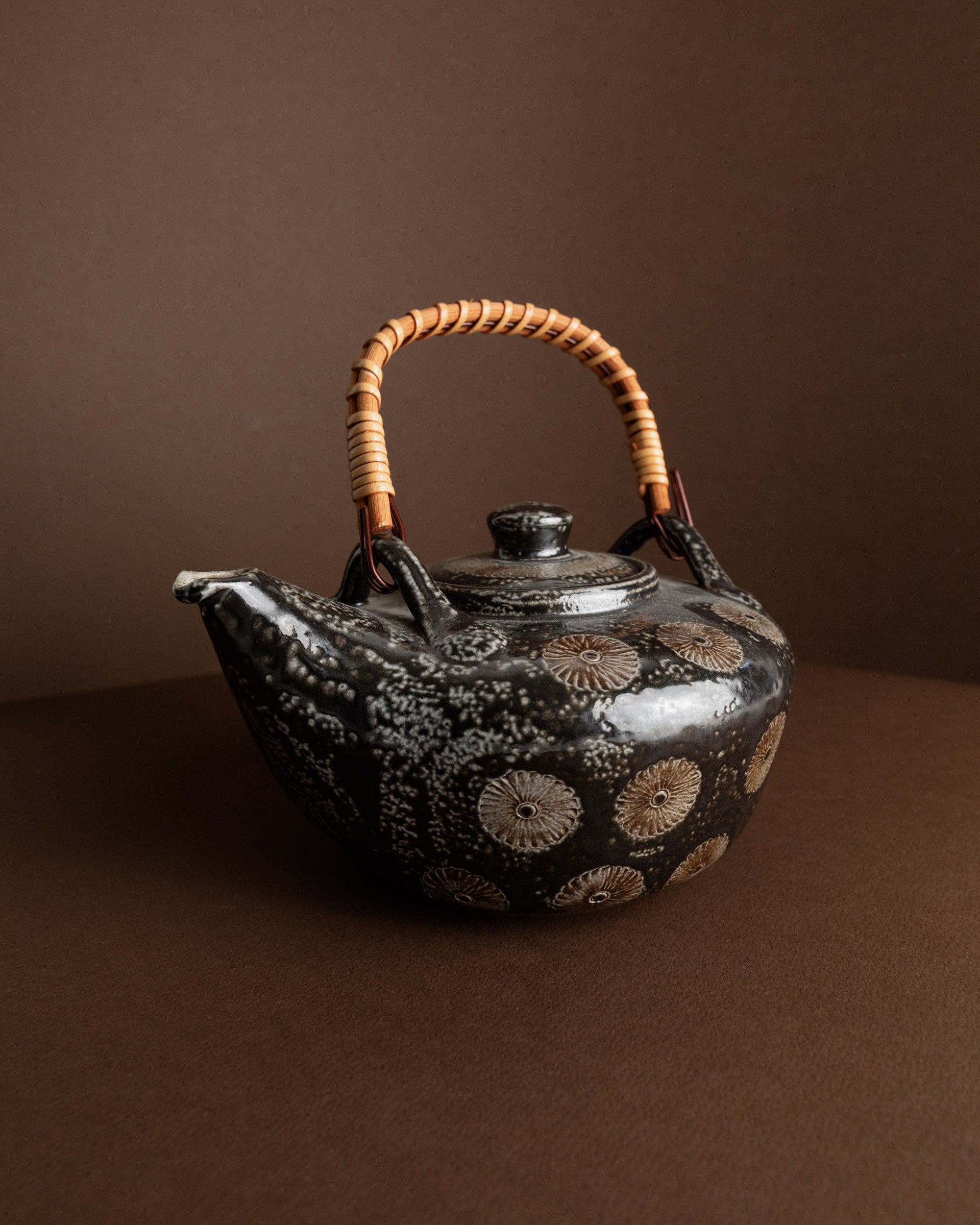 Teiera in pietra di Wim Mühlendyck con smalto di sale Westerwalder e design Ritzdekor 1960, metà secolo