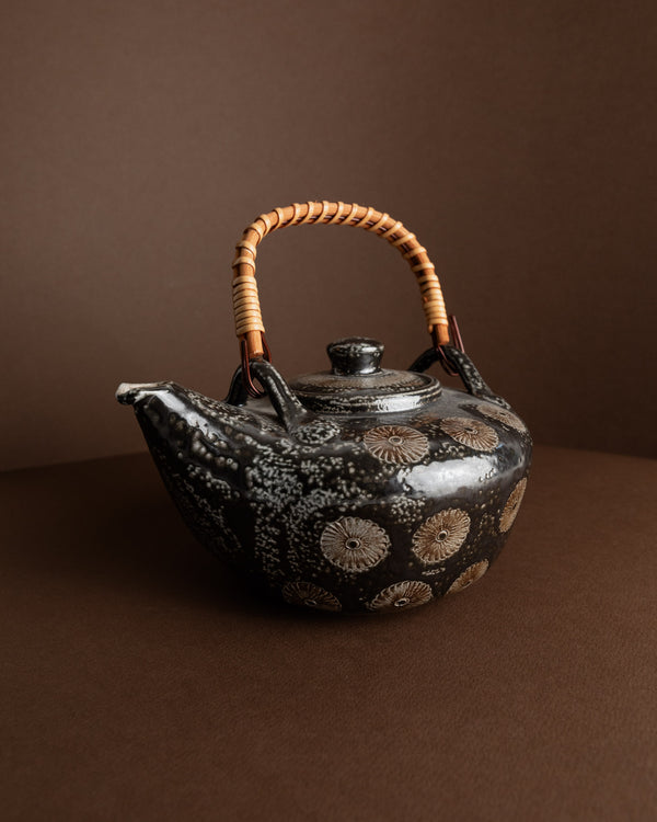 Teiera in pietra di Wim Mühlendyck con smalto di sale Westerwalder e design Ritzdekor 1960, metà secolo