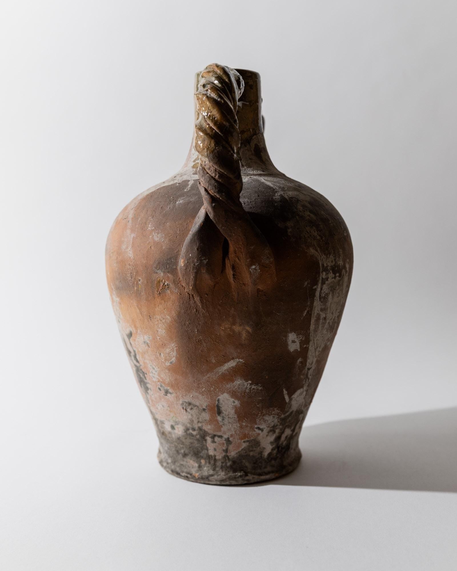Antique 18th Century Terracotta Amphora, Italian Ceramic with Twisted Handles, Classic Decorative Form, Timeless Rustic Decor, Gift Idea_Bottega Jacobs