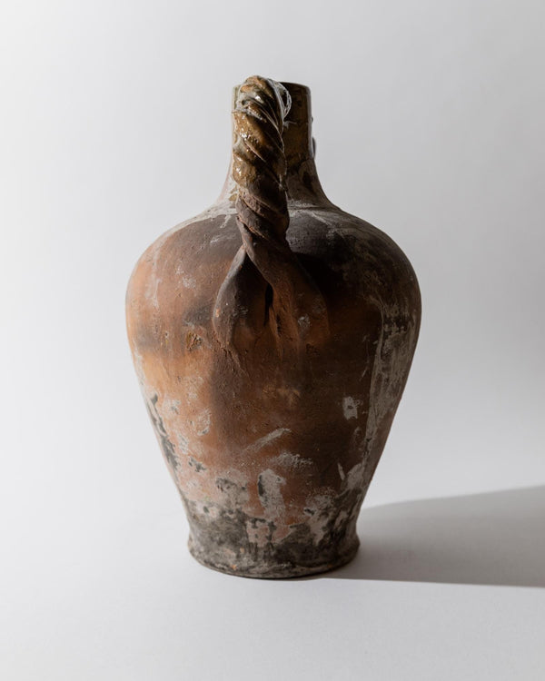Antique 18th Century Terracotta Amphora, Italian Ceramic with Twisted Handles, Classic Decorative Form, Timeless Rustic Decor, Gift Idea_Bottega Jacobs