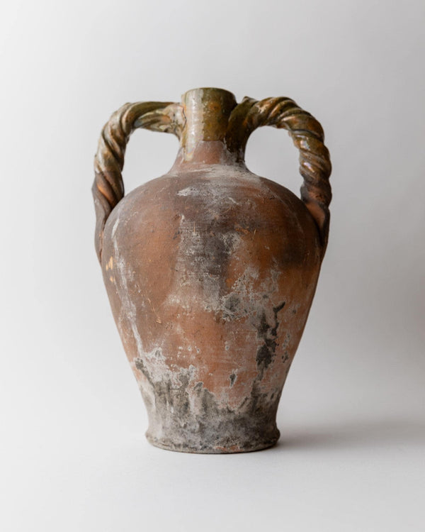 Antique 18th Century Terracotta Amphora, Italian Ceramic with Twisted Handles, Classic Decorative Form, Timeless Rustic Decor, Gift Idea_Bottega Jacobs