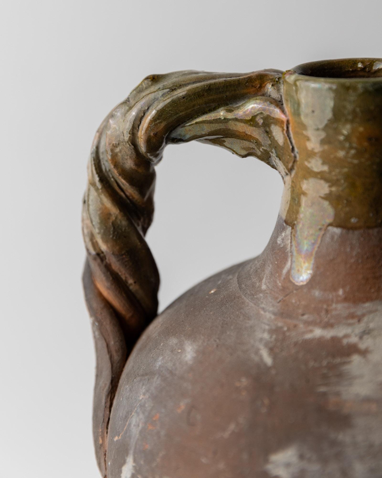 Antique 18th Century Terracotta Amphora, Italian Ceramic with Twisted Handles, Classic Decorative Form, Timeless Rustic Decor, Gift Idea_Bottega Jacobs