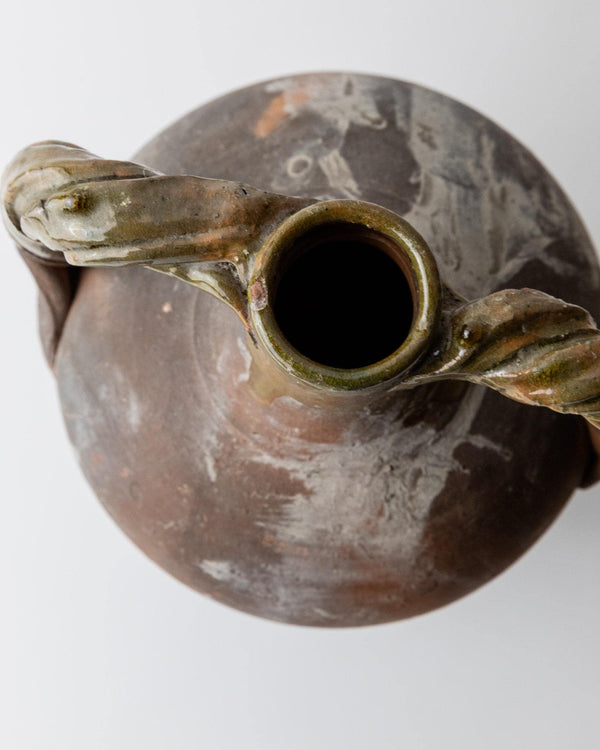 Antique 18th Century Terracotta Amphora, Italian Ceramic with Twisted Handles, Classic Decorative Form, Timeless Rustic Decor, Gift Idea_Bottega Jacobs
