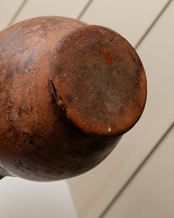 Antique rustic Ceramic confit Pot with Handles - Italy 19th century - vase perfect for farmhouse kitchen decoration, gift idea_Bottega Jacobs