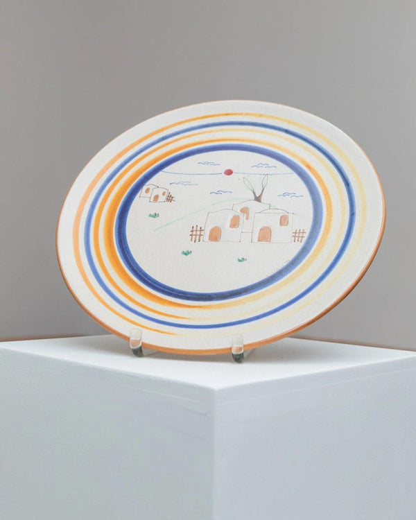 Handpainted Vintage Ceramic wall plate - Italy 1980s - Studio Ceramics, Mid Century Deco - Country house collection plate, Fruit bowl_Bottega Jacobs