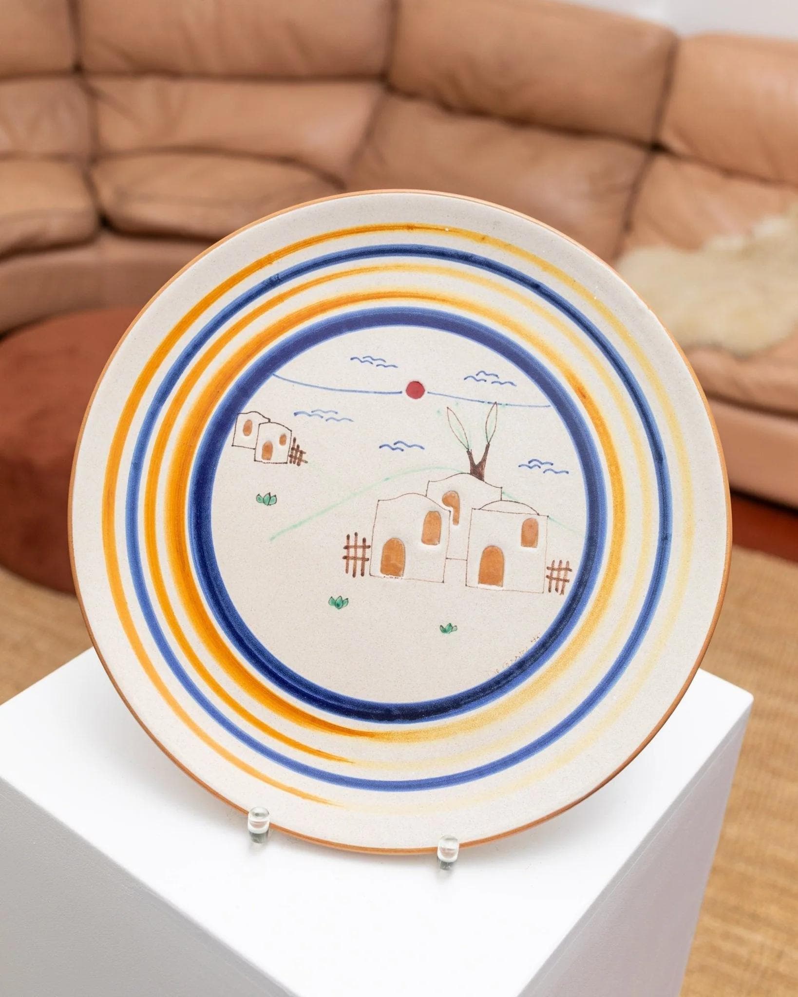 Handpainted Vintage Ceramic wall plate - Italy 1980s - Studio Ceramics, Mid Century Deco - Country house collection plate, Fruit bowl_Bottega Jacobs