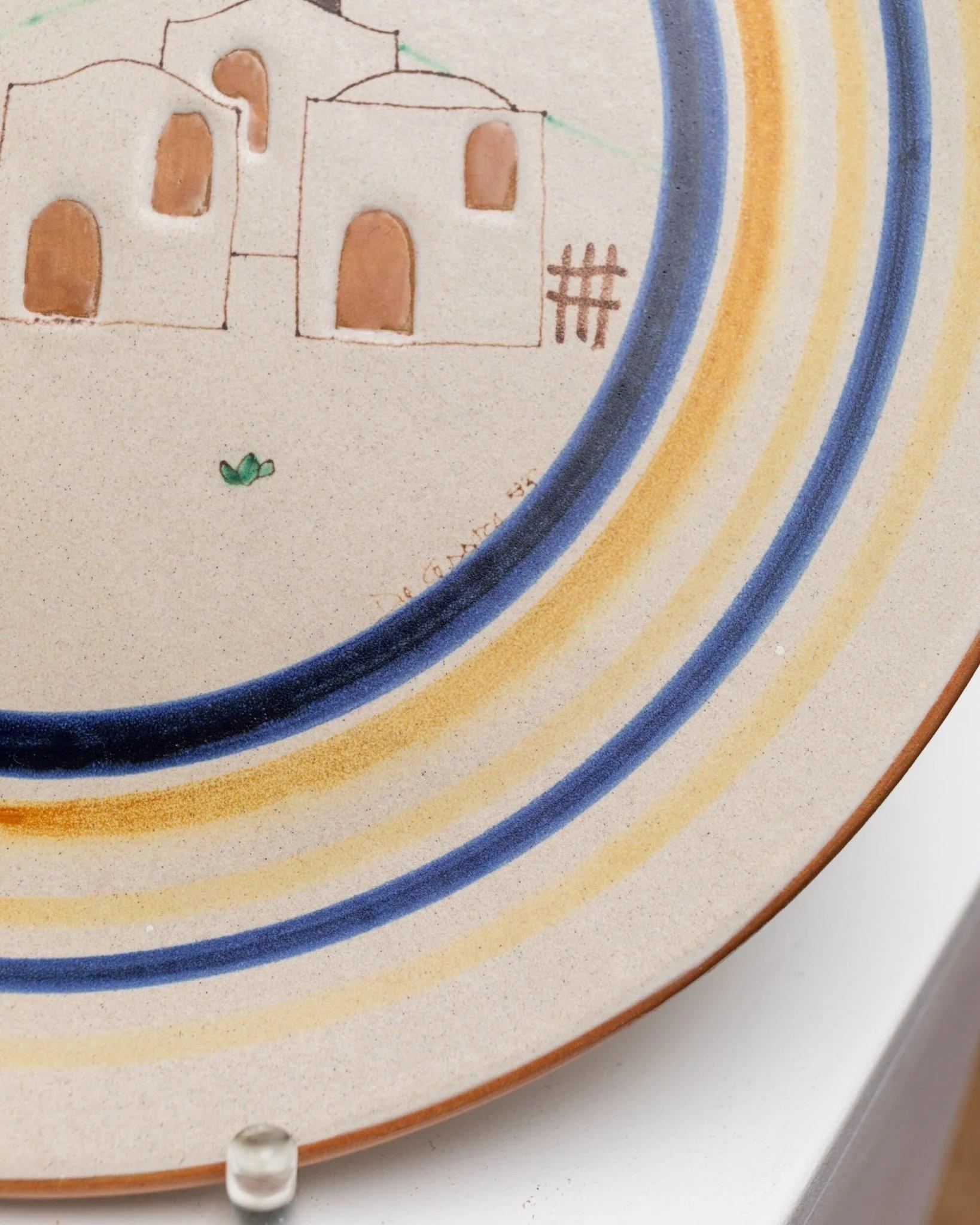 Handpainted Vintage Ceramic wall plate - Italy 1980s - Studio Ceramics, Mid Century Deco - Country house collection plate, Fruit bowl_Bottega Jacobs