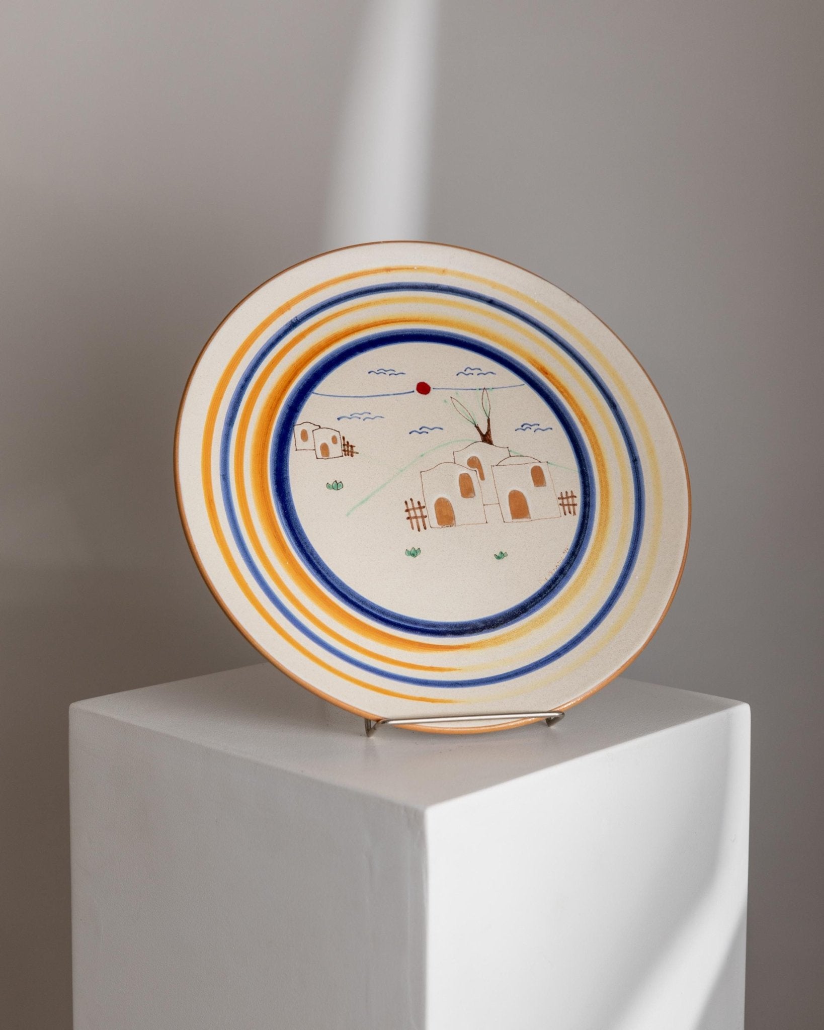 Handpainted Vintage Ceramic wall plate - Italy 1980s - Studio Ceramics, Mid Century Deco - Country house collection plate, Fruit bowl_Bottega Jacobs