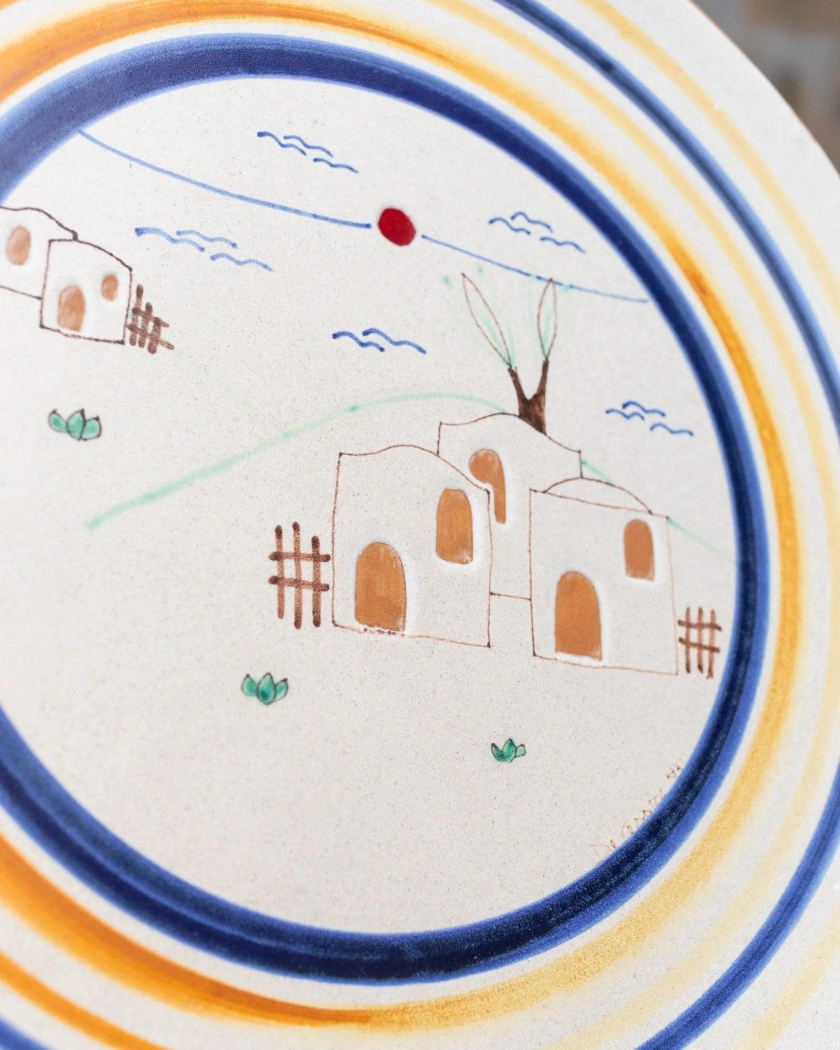 Handpainted Vintage Ceramic wall plate - Italy 1980s - Studio Ceramics, Mid Century Deco - Country house collection plate, Fruit bowl_Bottega Jacobs
