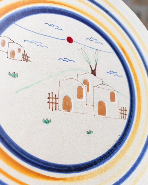Handpainted Vintage Ceramic wall plate - Italy 1980s - Studio Ceramics, Mid Century Deco - Country house collection plate, Fruit bowl_Bottega Jacobs