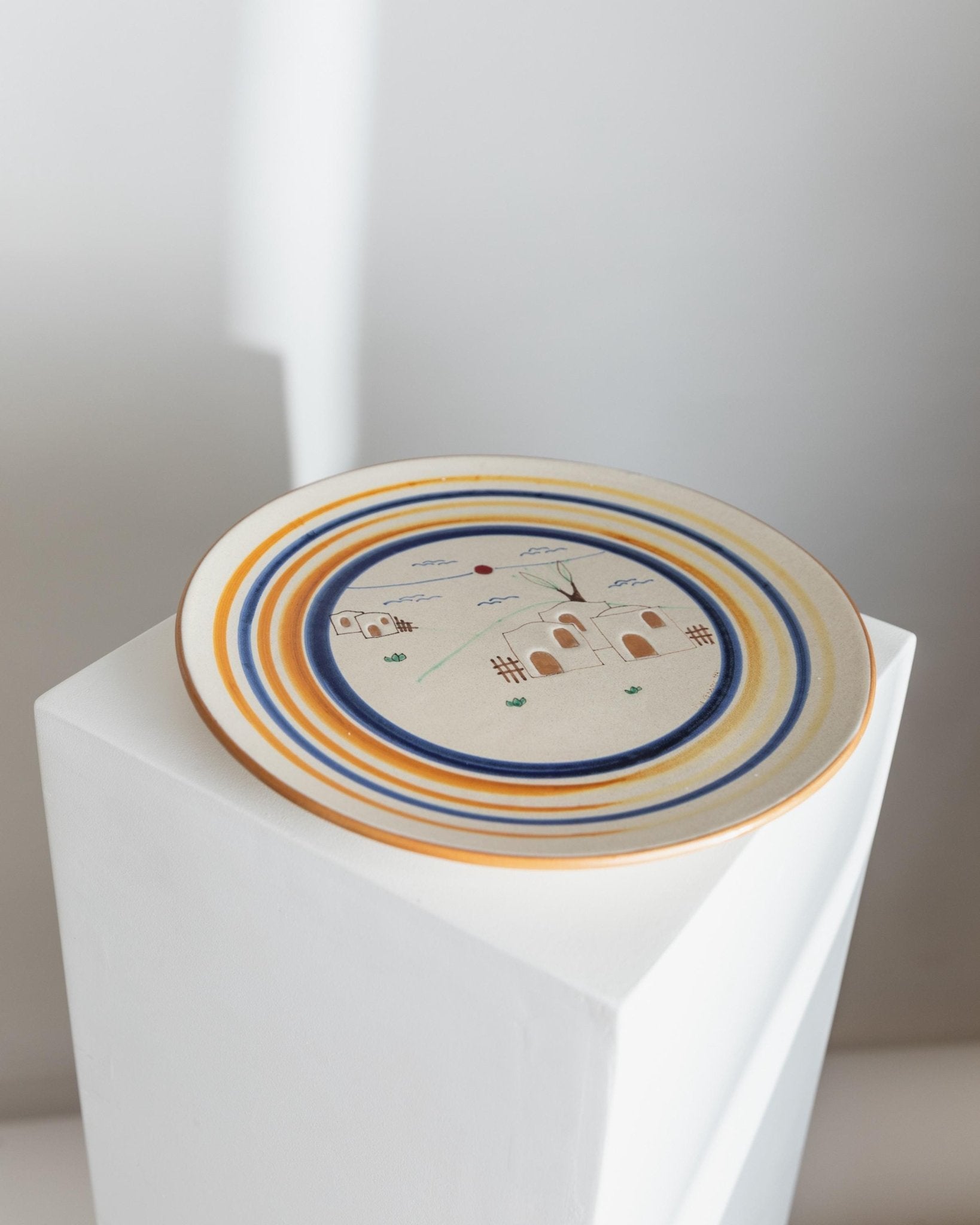 Handpainted Vintage Ceramic wall plate - Italy 1980s - Studio Ceramics, Mid Century Deco - Country house collection plate, Fruit bowl_Bottega Jacobs