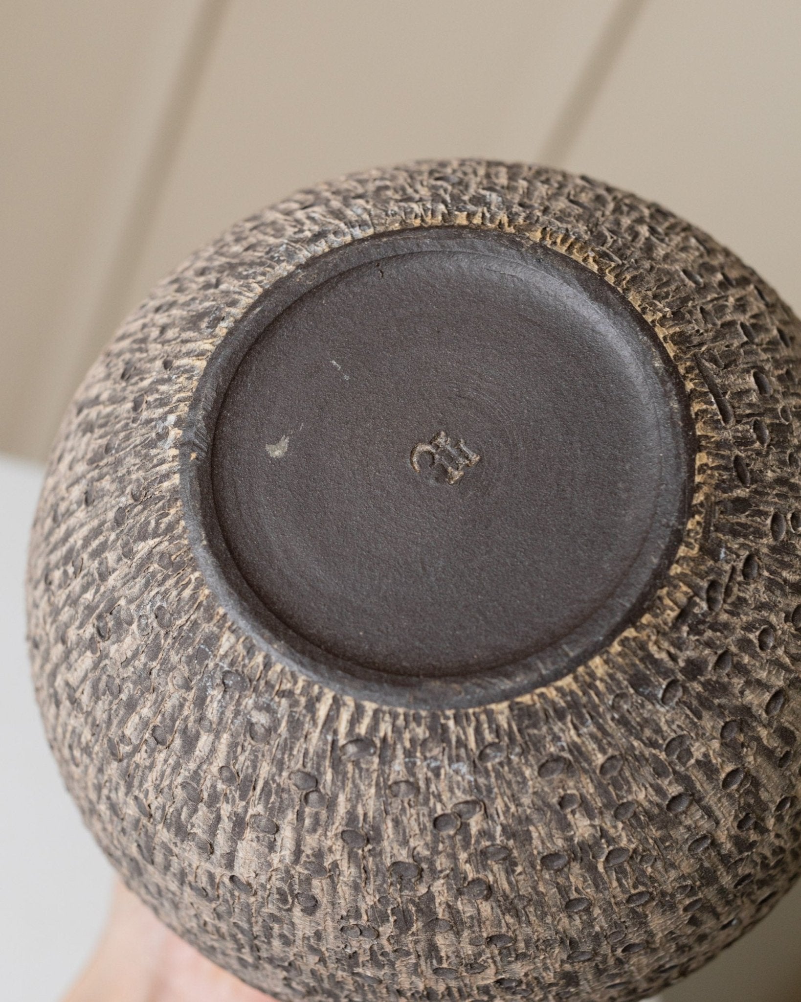 Heiner Hans Körting Studio ceramic vase - organic shape - relief structure - Mid Century Design 70s - Bottega Jacobs