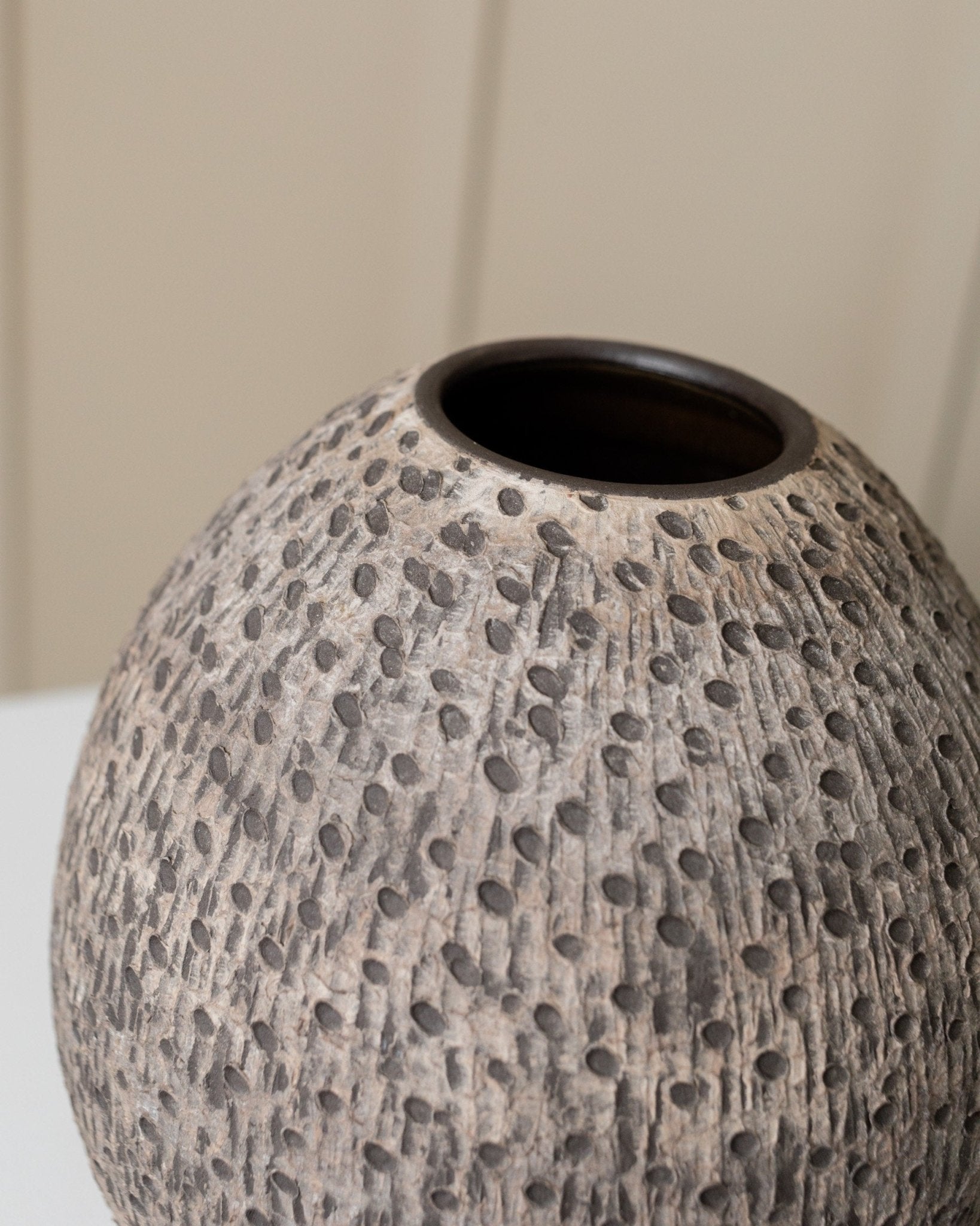 Heiner Hans Körting Studio ceramic vase - organic shape - relief structure - Mid Century Design 70s - Bottega Jacobs