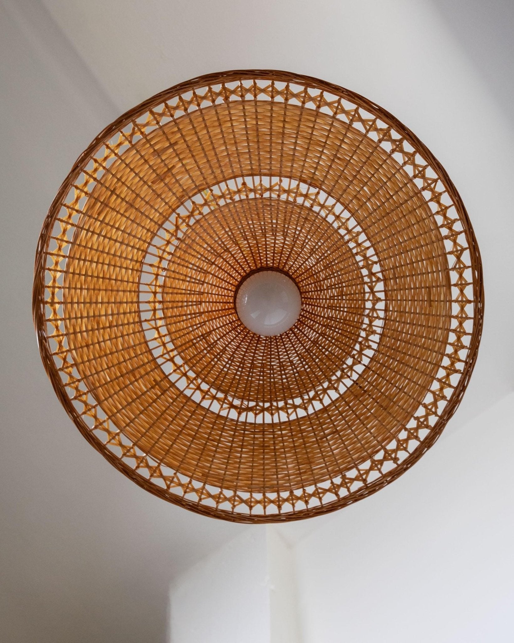 Large Vintage Basket Lamp with Chrome - Kitchen and Dining Room Light - Space Age, Mid Century Design Italy 1970s - Warm Light, Gift Idea_Bottega Jacobs