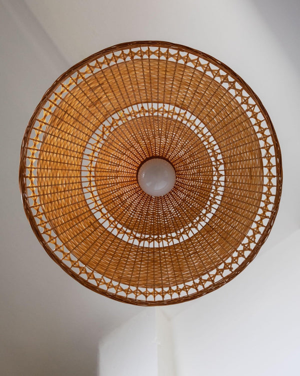 Large Vintage Basket Lamp with Chrome - Kitchen and Dining Room Light - Space Age, Mid Century Design Italy 1970s - Warm Light, Gift Idea_Bottega Jacobs