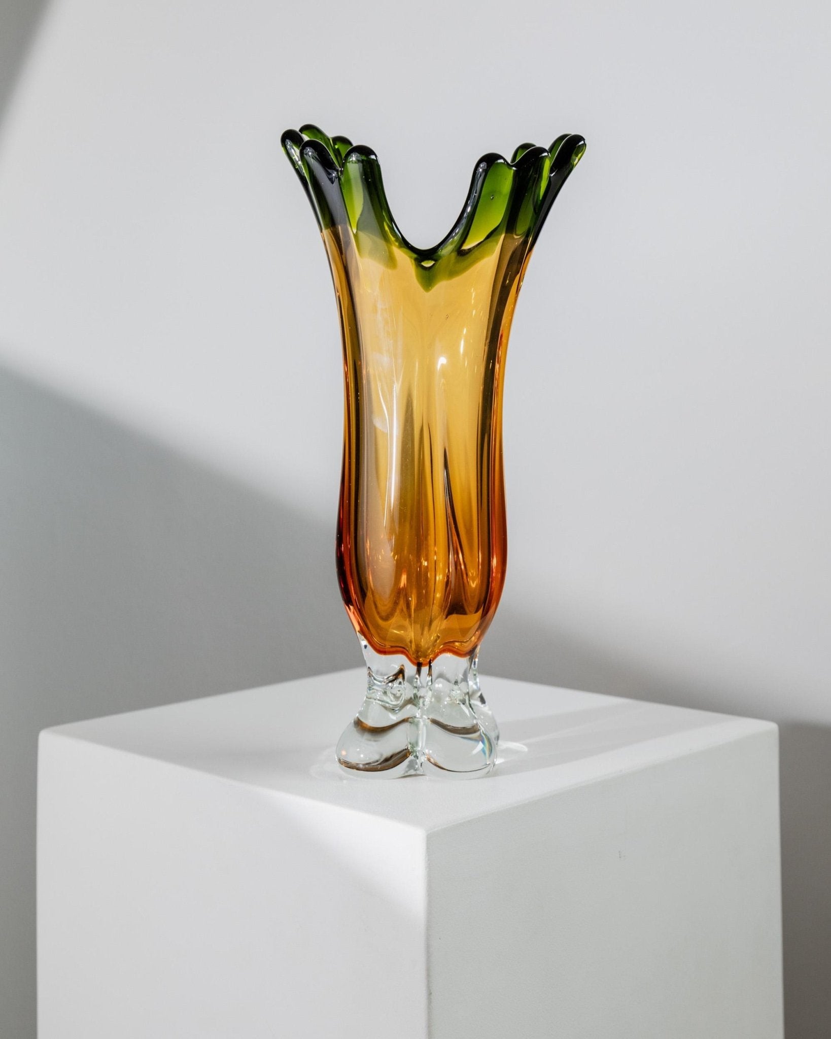 Large Vintage Murano Glass Pineapple Vase - by Fratelli Toso - colorful Glass Art Italy 1960s - bold Decoration, Gift Idea noble_Bottega Jacobs