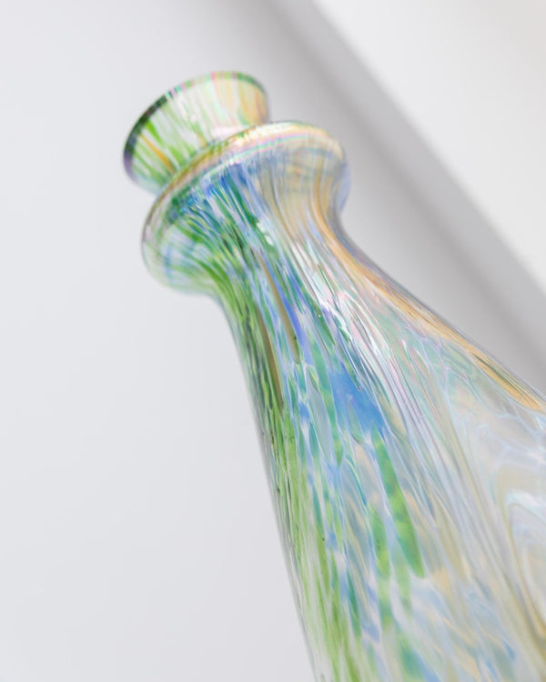 Large Vintage Murano Glass Vase - multicolored iridescent speckled Glass, pastel colored Glass Art Italy 1970s - table decoration, gift idea_Bottega Jacobs