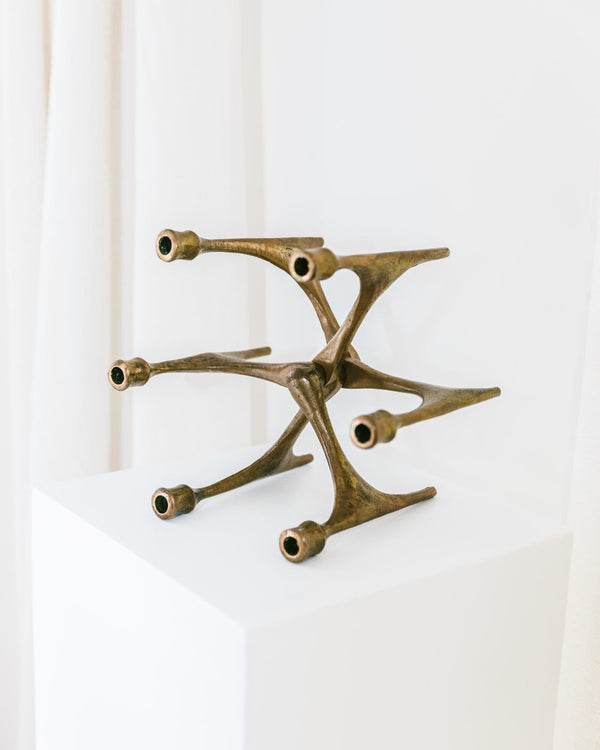 Michael Harjes Bronze candleholder - 6 arms - Made in Germany, 1960s - Bottega Jacobs