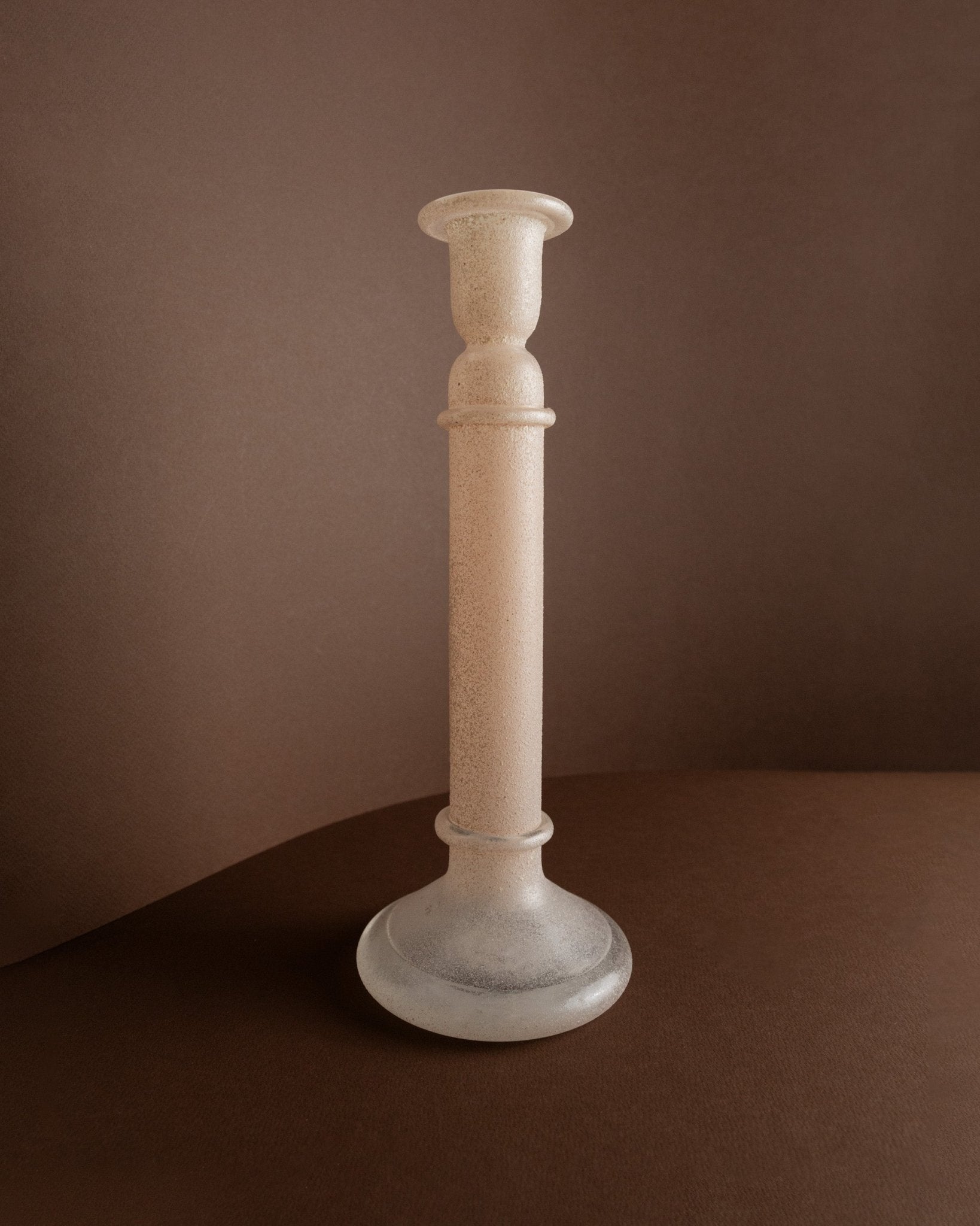 Murano candleholders pink - Scavo glass candle holder - Classic design - Italy 1970s_Bottega Jacobs