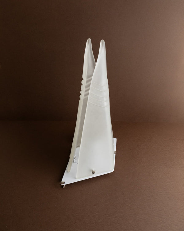 Murano pyramid table lamp in frosted glass - original Space Age Design - Made in Italy - 70s_Bottega Jacobs
