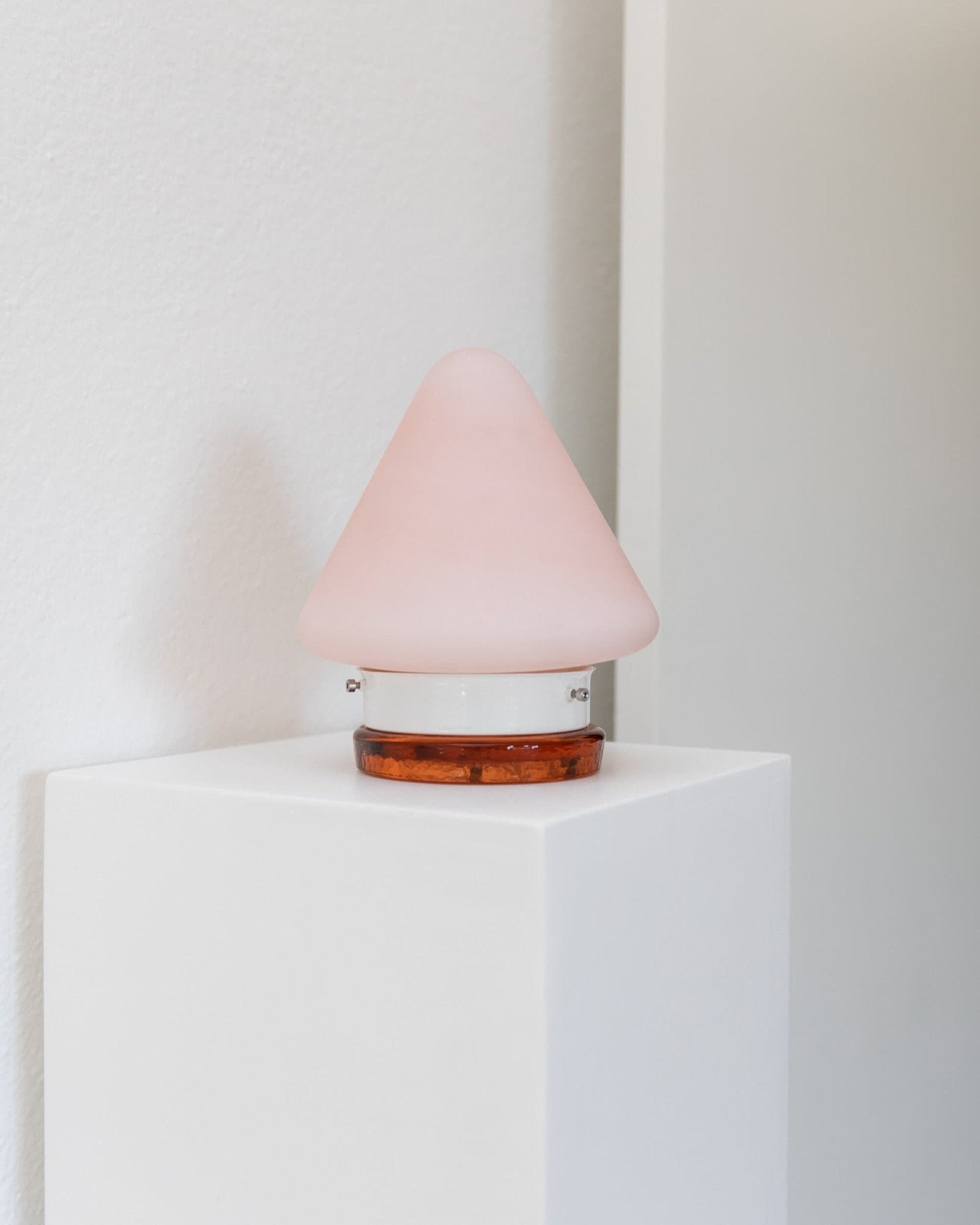 Murano table lamp - Orange Pink - Mushroom form - Vintage Space Age Design Italy - 1970s - Bottega Jacobs