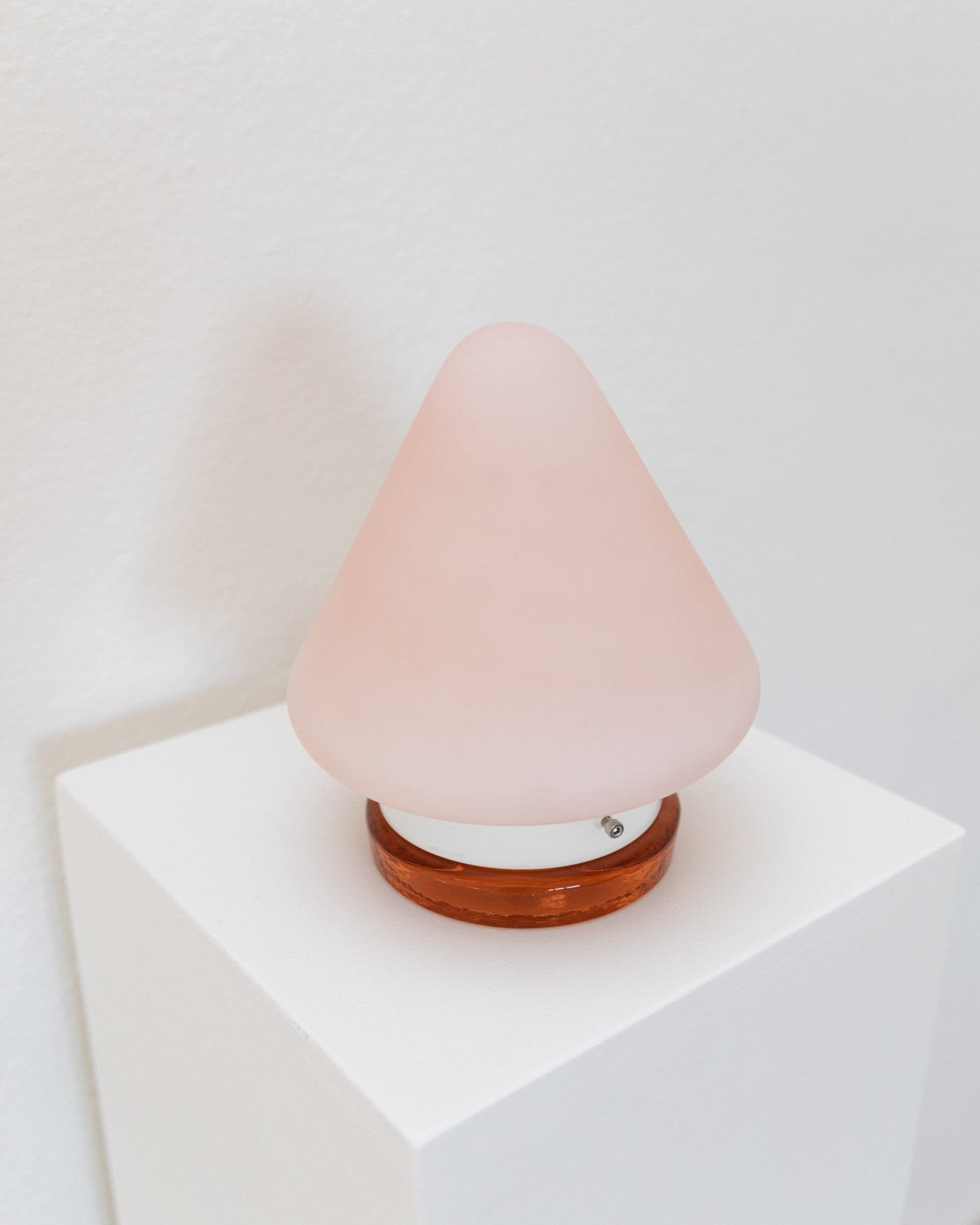 Murano table lamp - Orange Pink - Mushroom form - Vintage Space Age Design Italy - 1970s - Bottega Jacobs