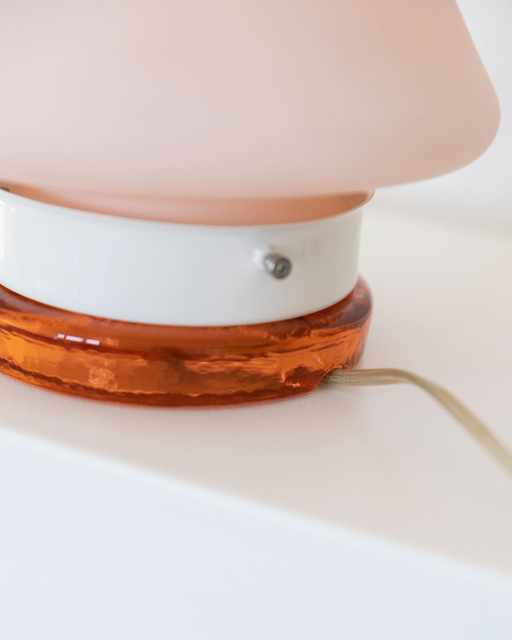 Murano table lamp - Orange Pink - Mushroom form - Vintage Space Age Design Italy - 1970s - Bottega Jacobs