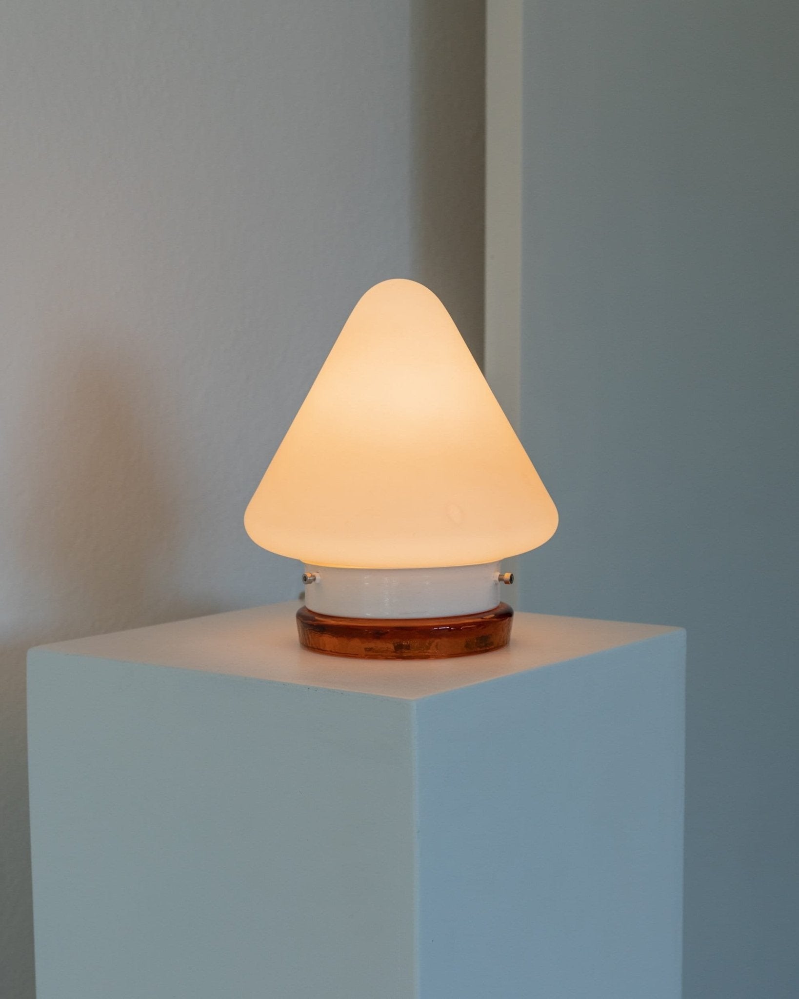Murano table lamp - Orange Pink - Mushroom form - Vintage Space Age Design Italy - 1970s - Bottega Jacobs