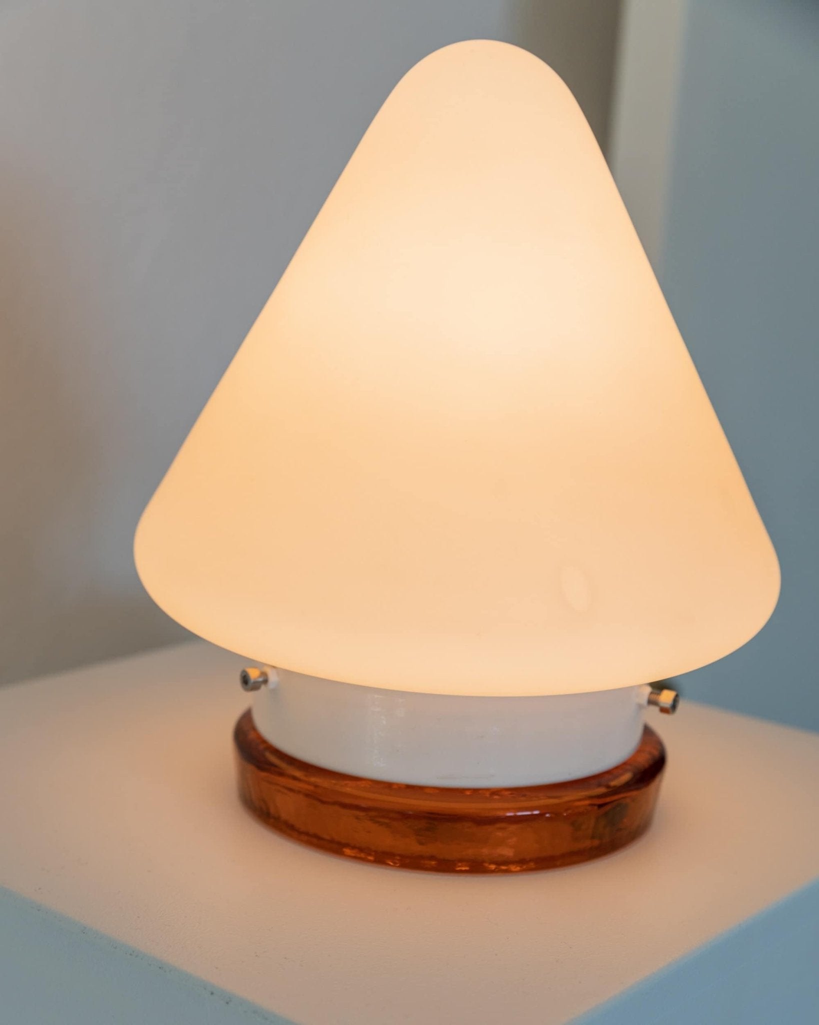 Murano table lamp - Orange Pink - Mushroom form - Vintage Space Age Design Italy - 1970s - Bottega Jacobs