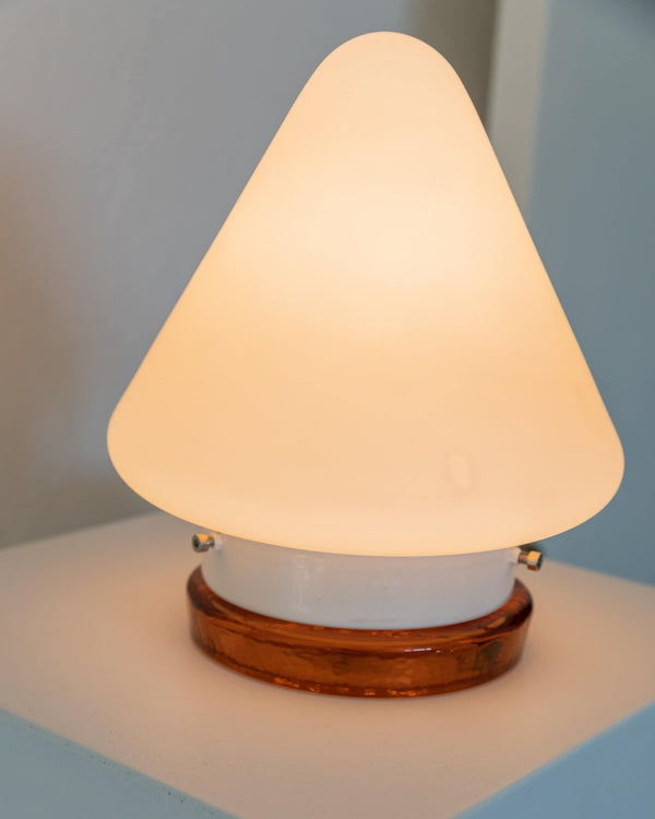 Murano table lamp - Orange Pink - Mushroom form - Vintage Space Age Design Italy - 1970s - Bottega Jacobs