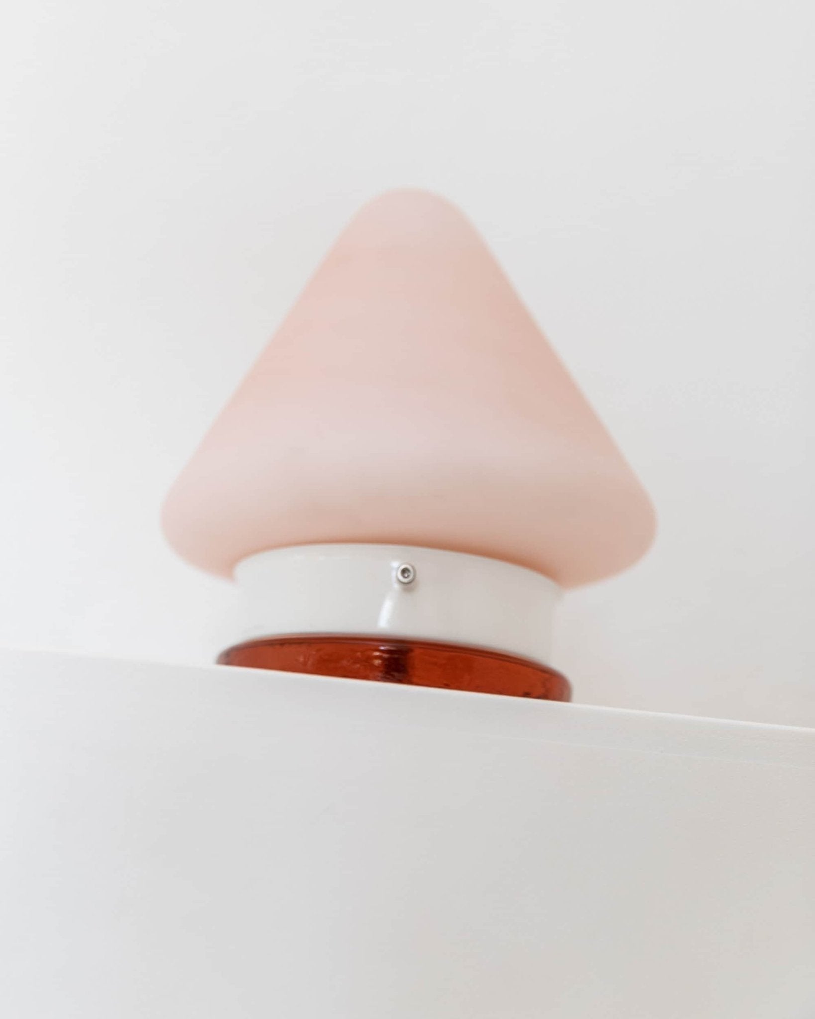 Murano table lamp - Orange Pink - Mushroom form - Vintage Space Age Design Italy - 1970s - Bottega Jacobs