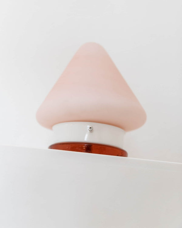 Murano table lamp - Orange Pink - Mushroom form - Vintage Space Age Design Italy - 1970s - Bottega Jacobs