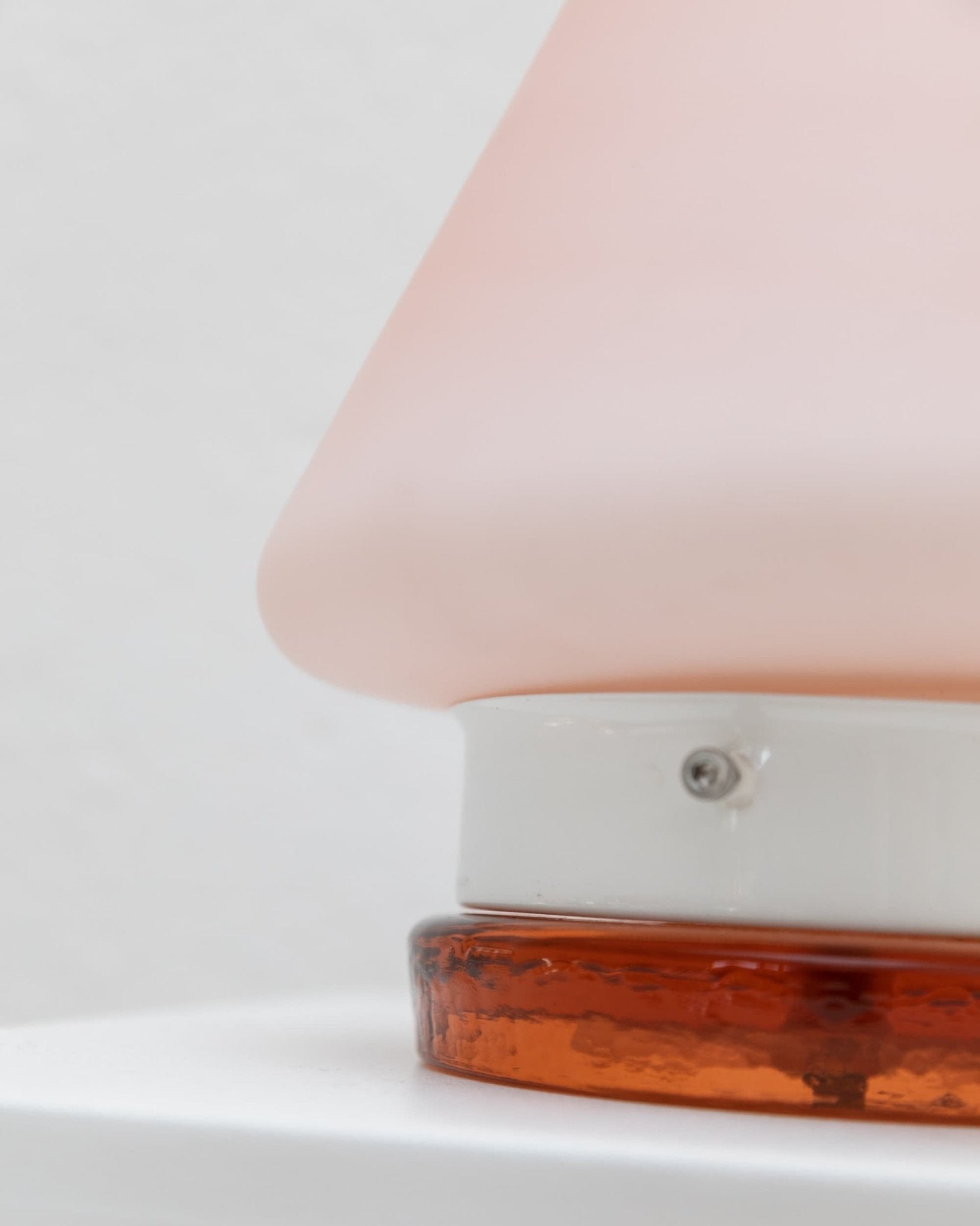 Murano table lamp - Orange Pink - Mushroom form - Vintage Space Age Design Italy - 1970s - Bottega Jacobs