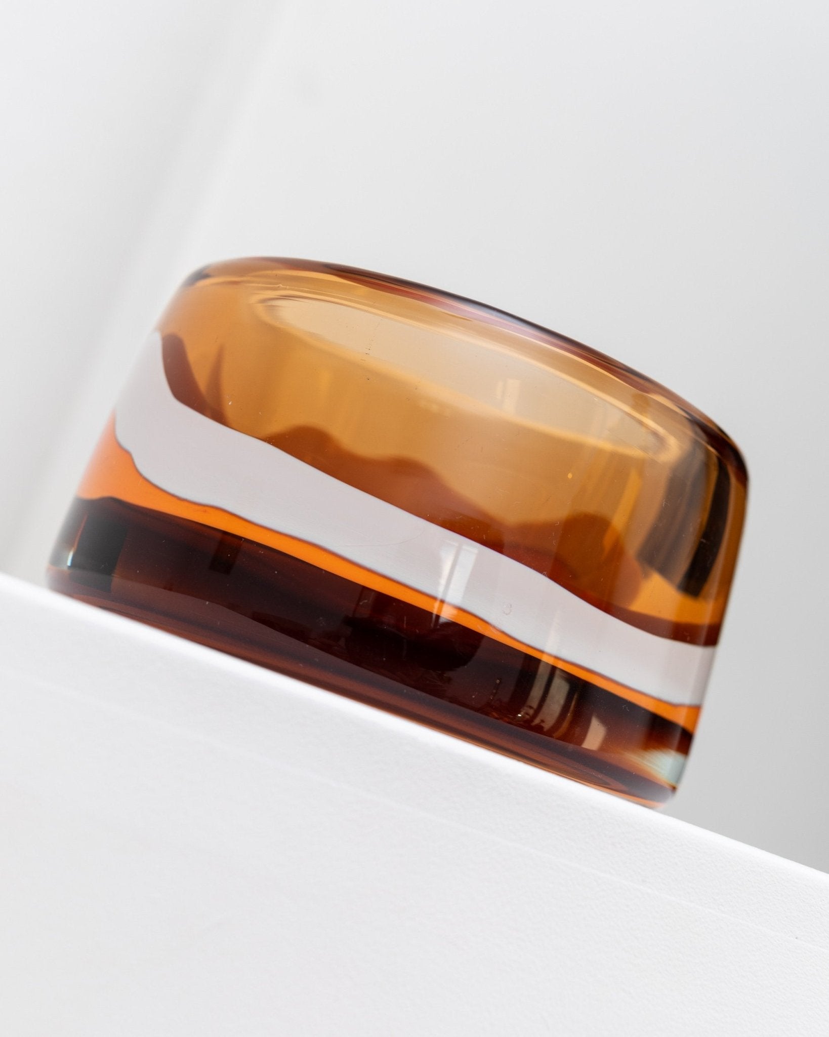Orange vintage Skrdlovice glass design bowl - by Jaroslav Svoboda - Czech Republic 1970s - Bottega Jacobs